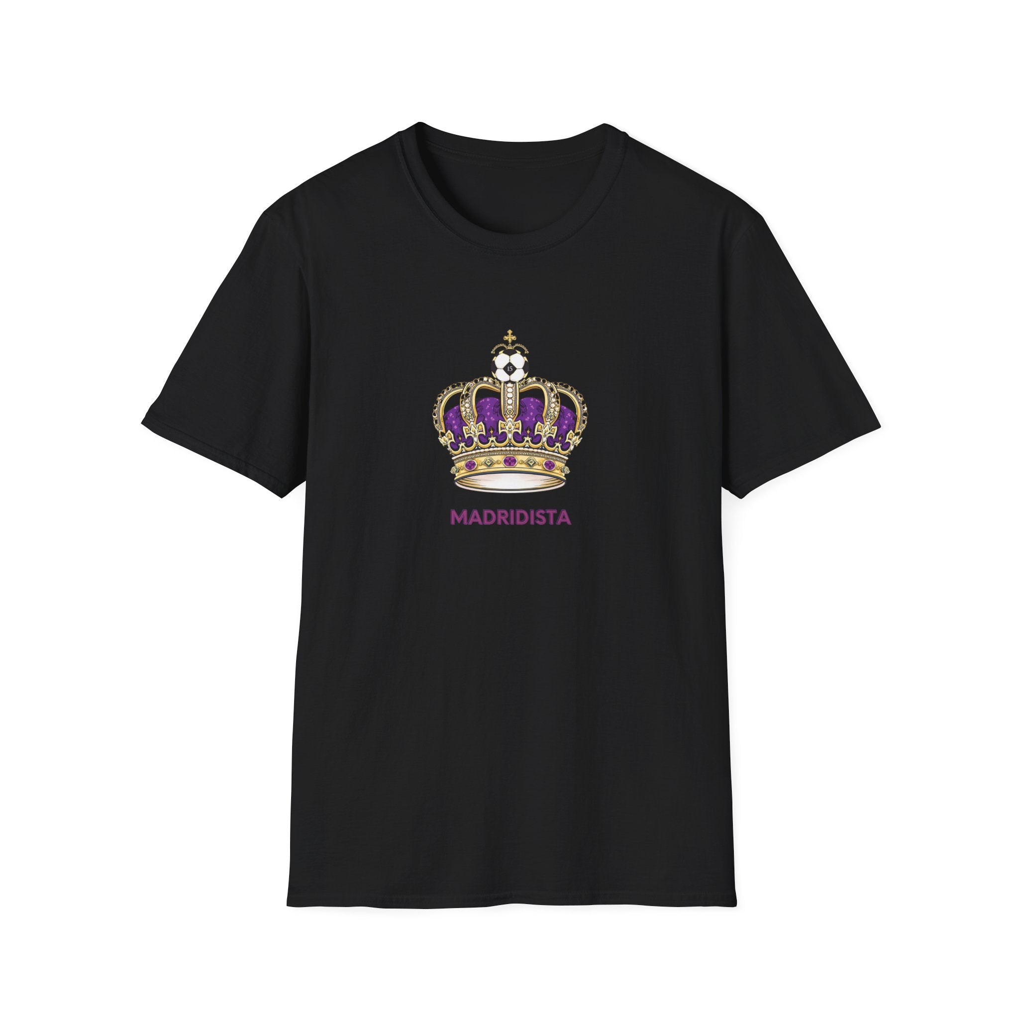 Madridista Crown T-Shirt | Soccer Fan Tee, Royal Purple Gold Crest