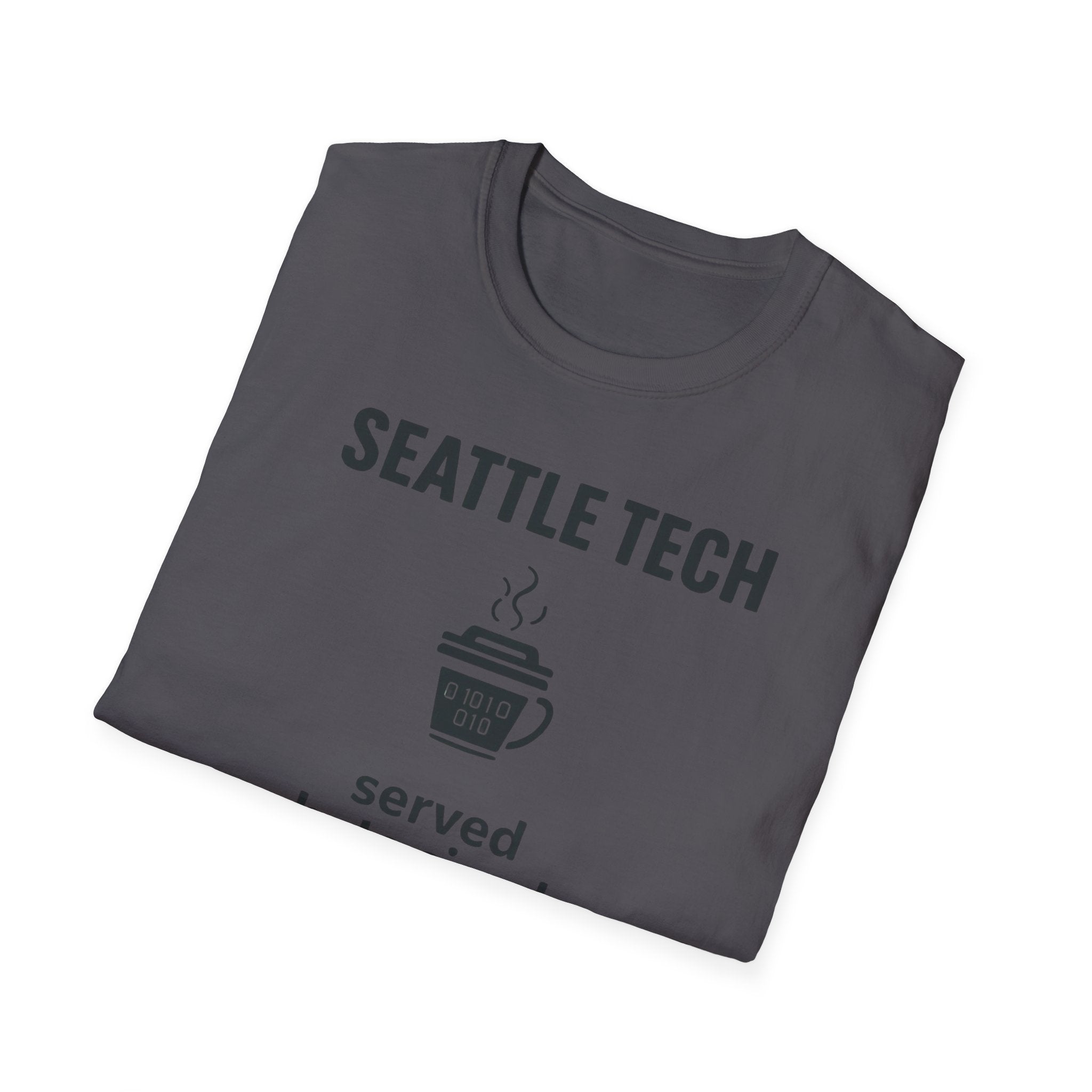 Seattle Tech T-Shirt — "Served Byte Sized" Coffee Cup Design