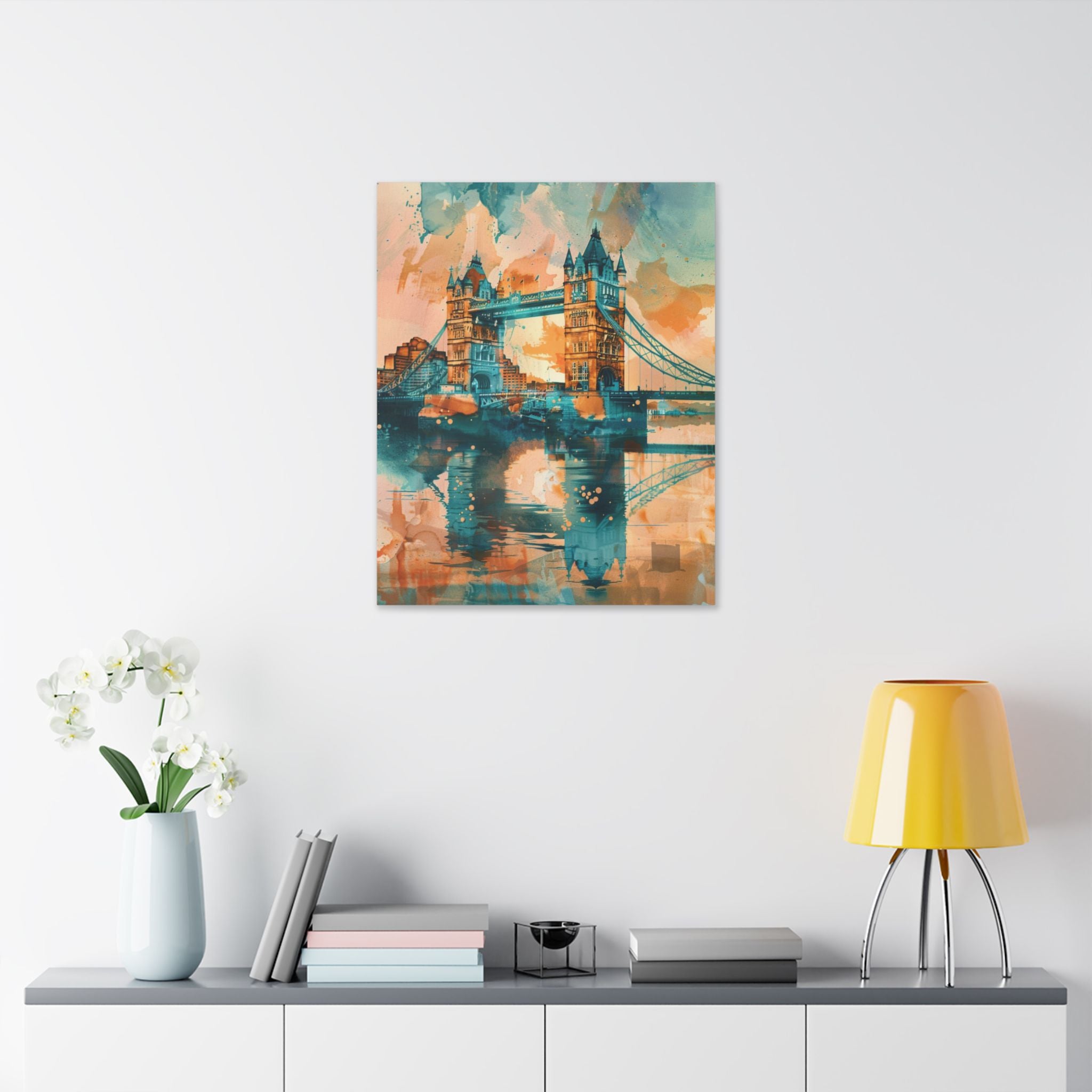 London Tower Bridge Watercolor Canvas Print