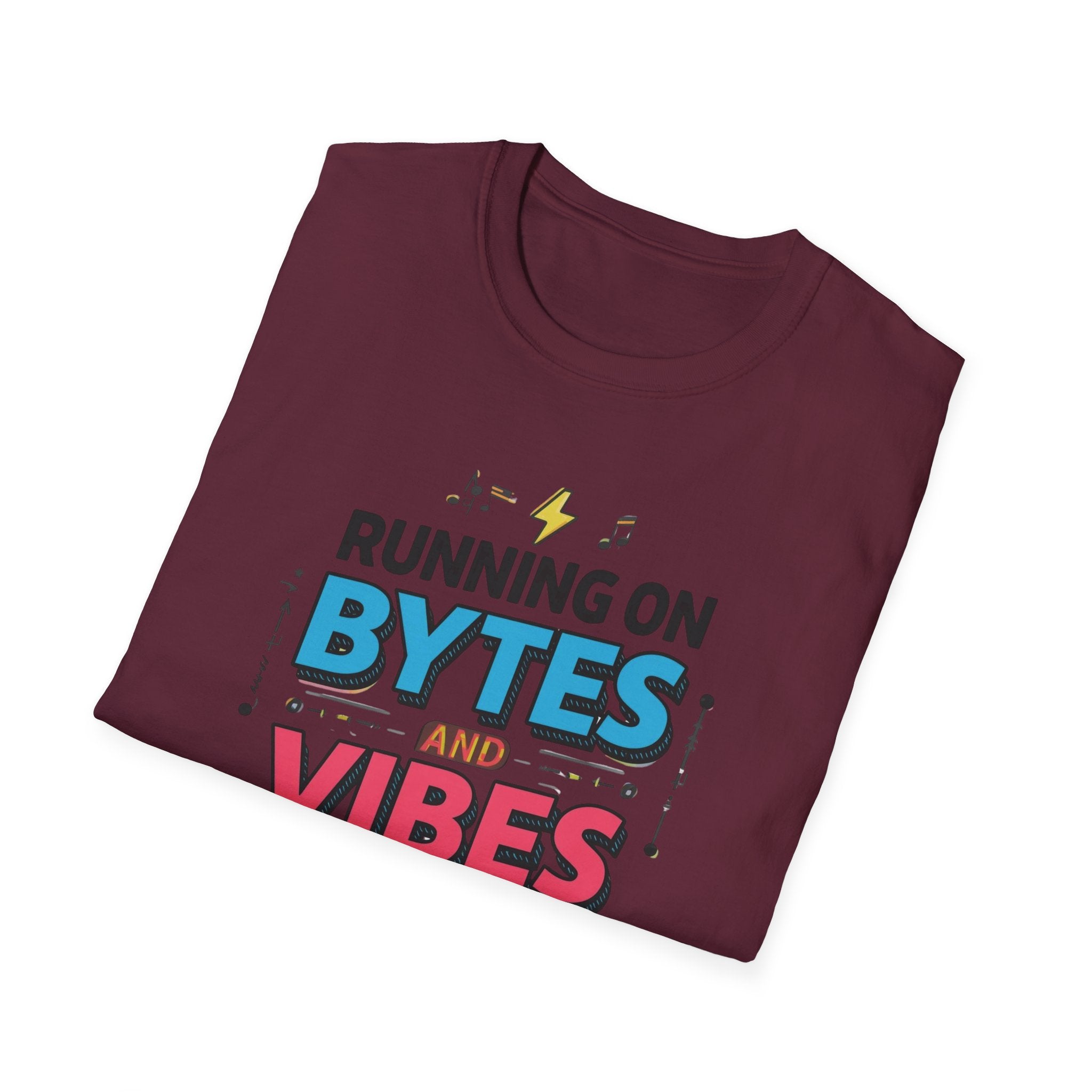Running on Bytes and Vibes T-Shirt — Retro Tech Austin Graphic Tee
