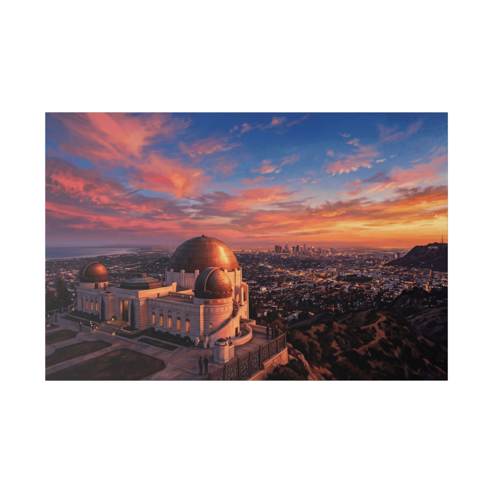 Griffith Observatory Sunset Canvas — Los Angeles Skyline Wall Art