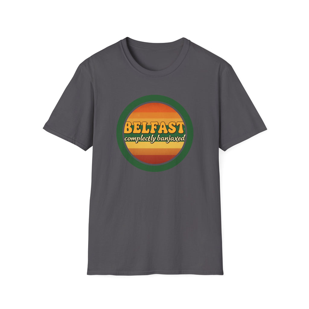 Belfast Retro Sunset T-Shirt — 'Belfast Completely Banjaxed' Vintage Graphic Tee