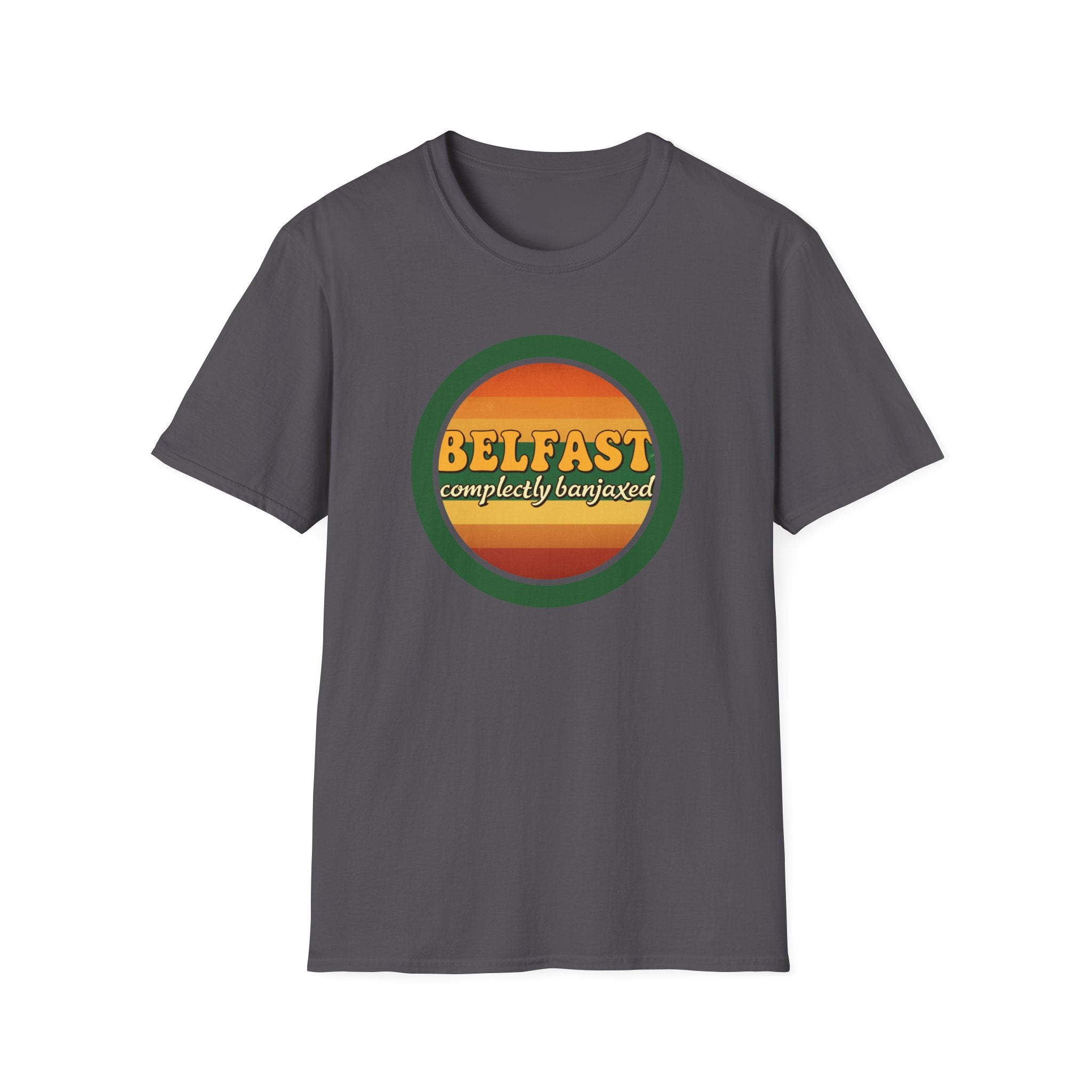 Belfast Retro Sunset T-Shirt — 'Belfast Completely Banjaxed' Vintage Graphic Tee