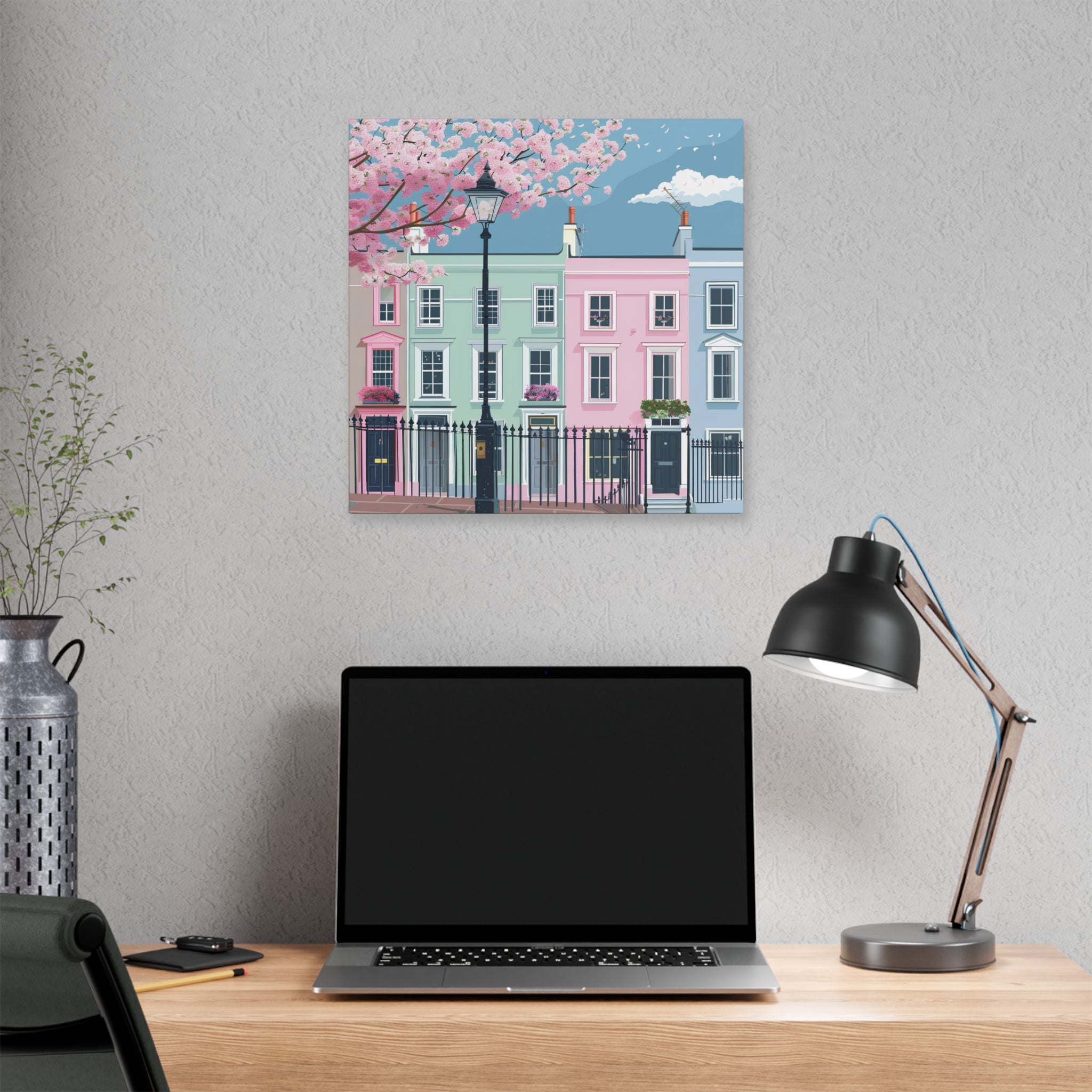 Pastel Row Houses London Canvas