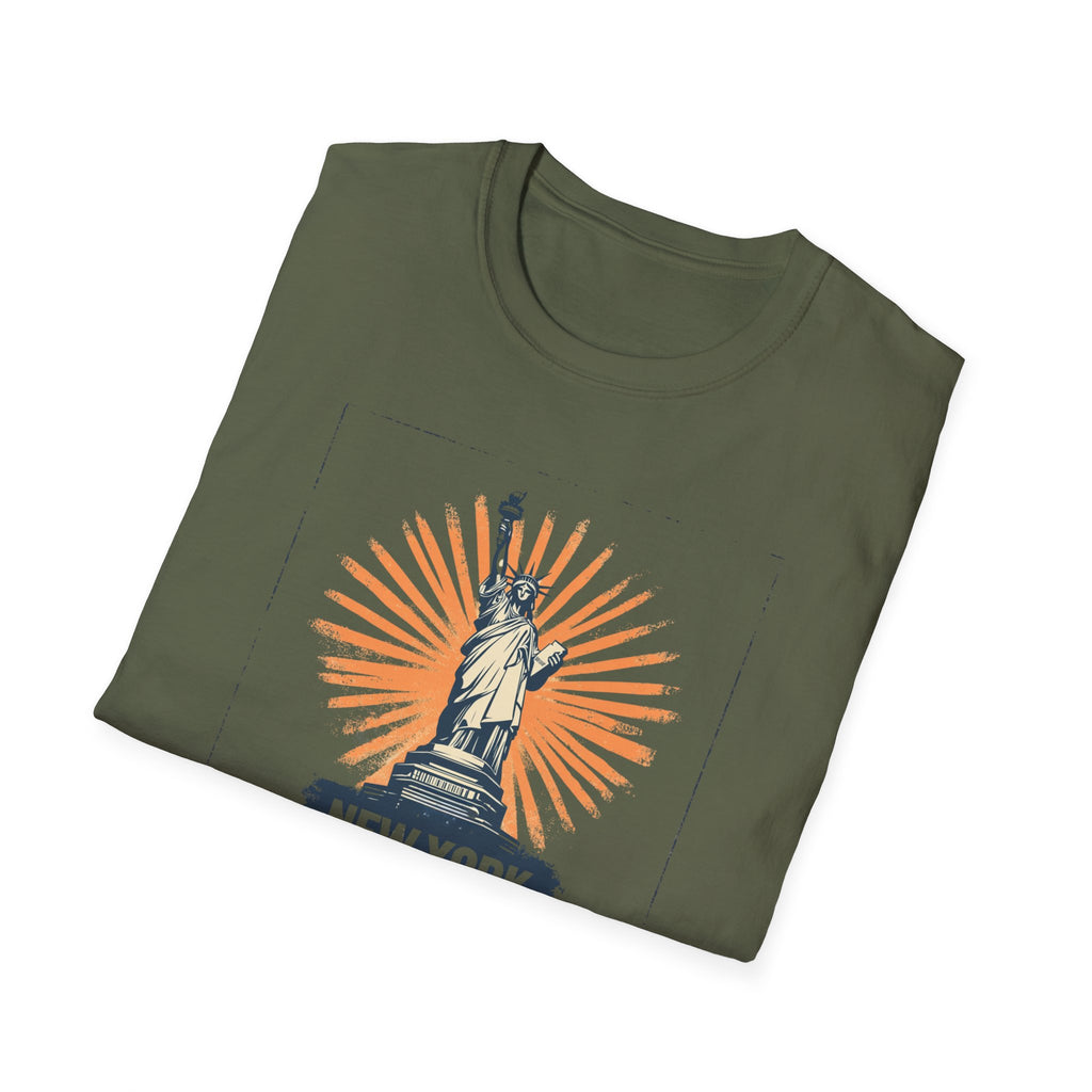 Statue of Liberty Illustration T-Shirt | New York Skyline Graphic