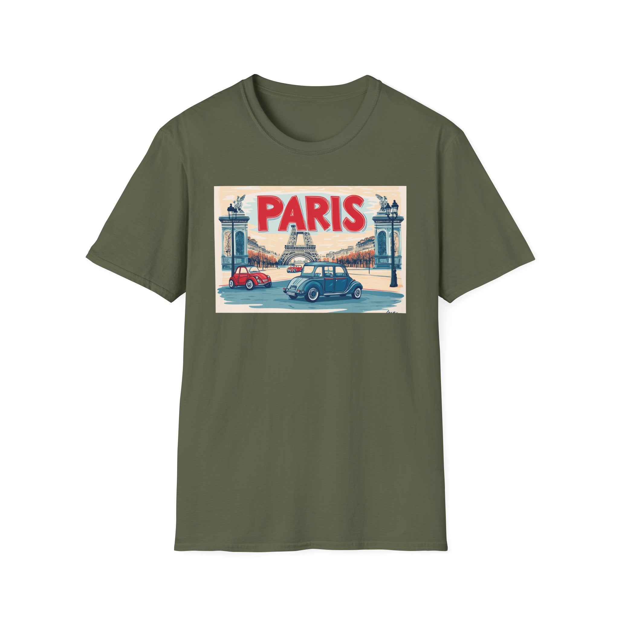 Paris Vintage Postcard T-Shirt | Eiffel Tower Retro Travel Tee