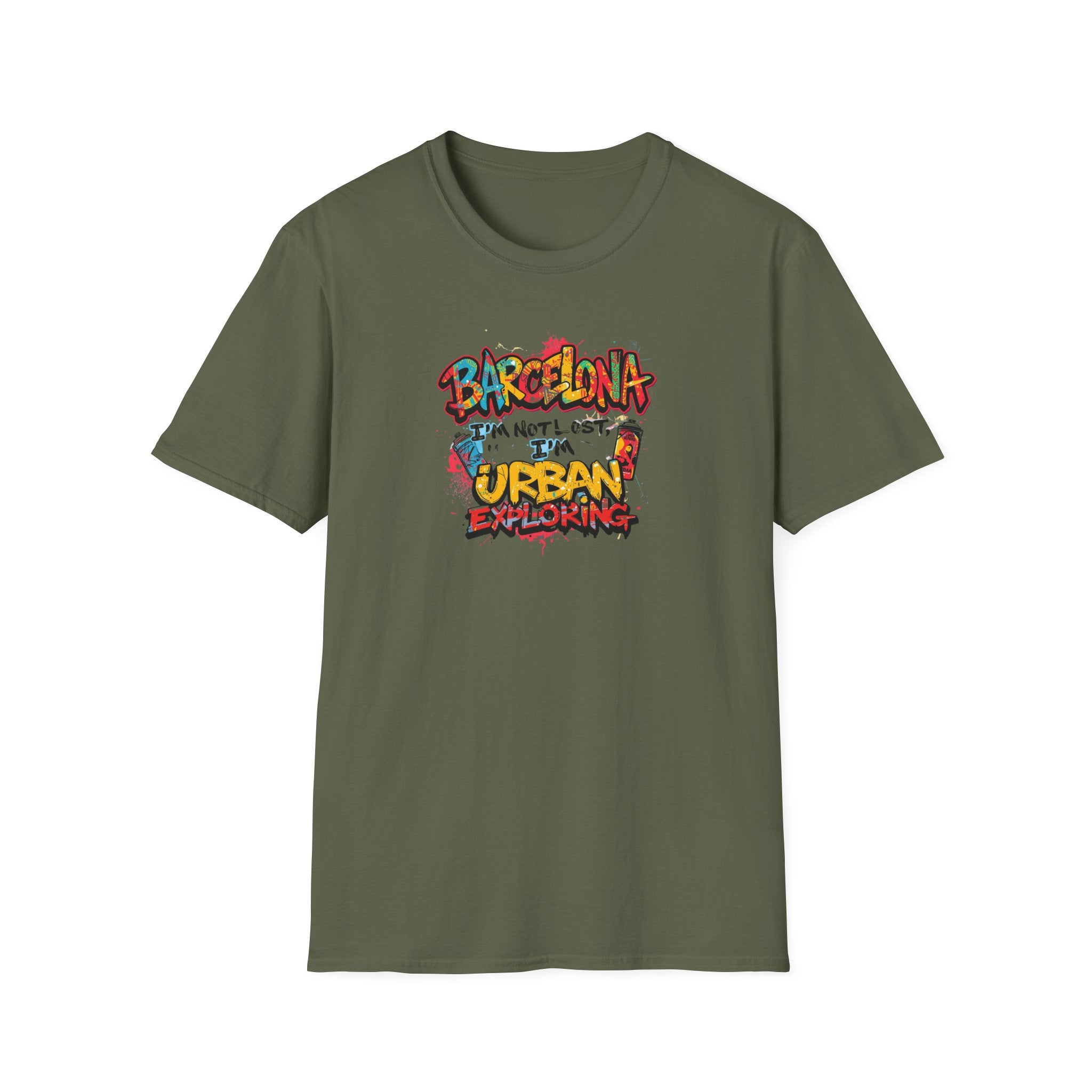 Barcelona Urban Graffiti T‑Shirt – Colorful Street Art Travel Tee