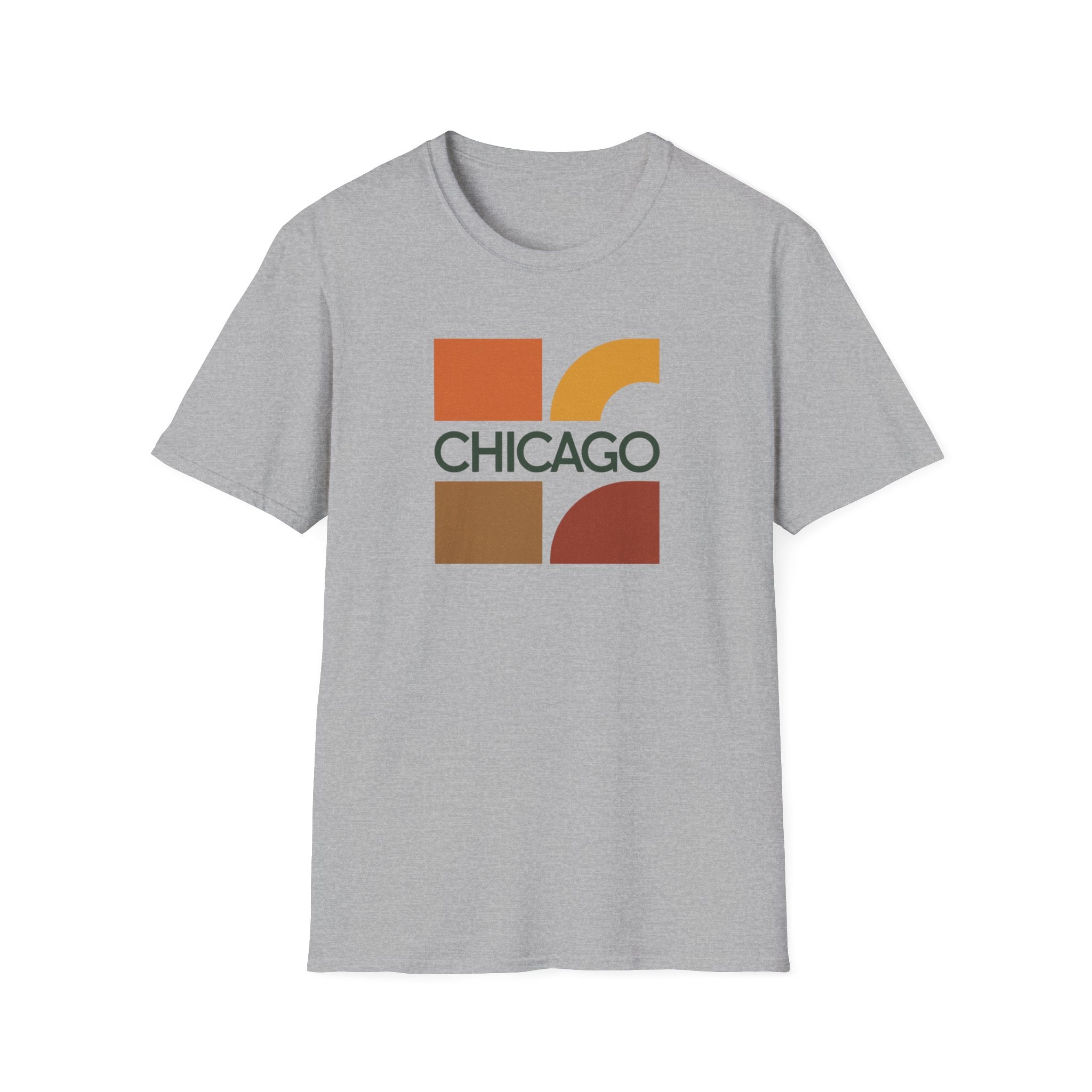 Retro Chicago Square Logo T-Shirt | Mid-Century City Design