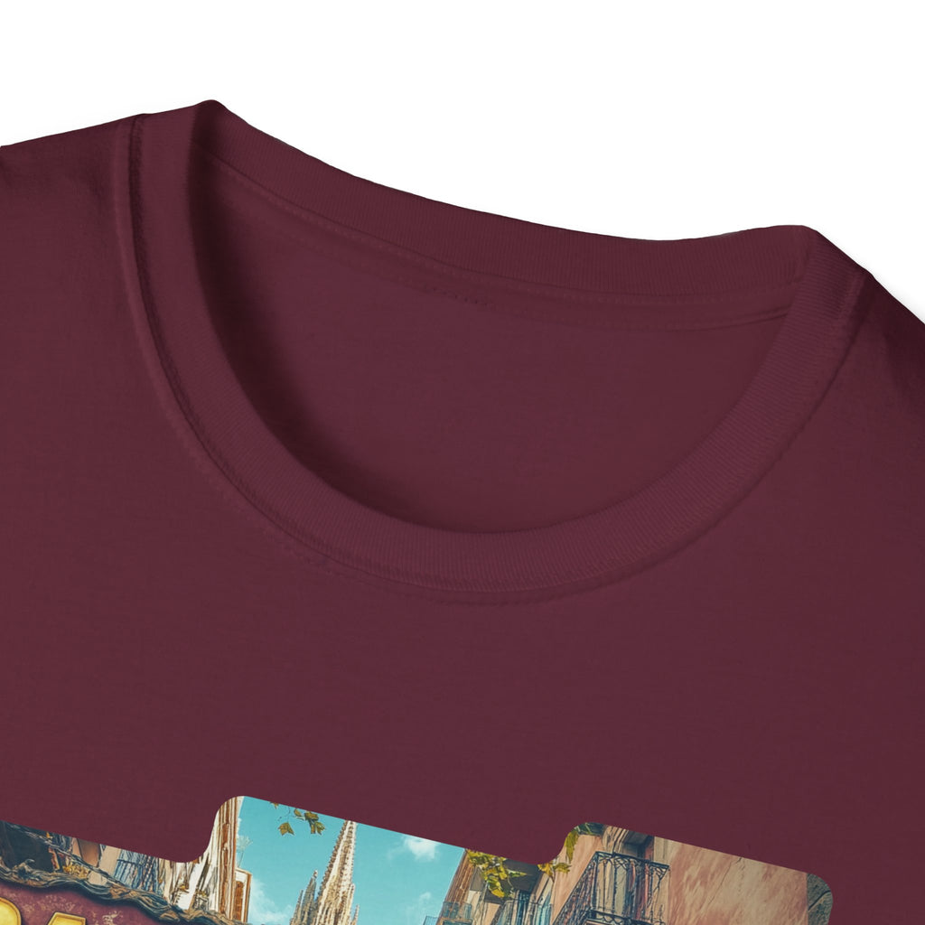 Barcelona Cityscape T-Shirt | Vintage Sign Travel Tee