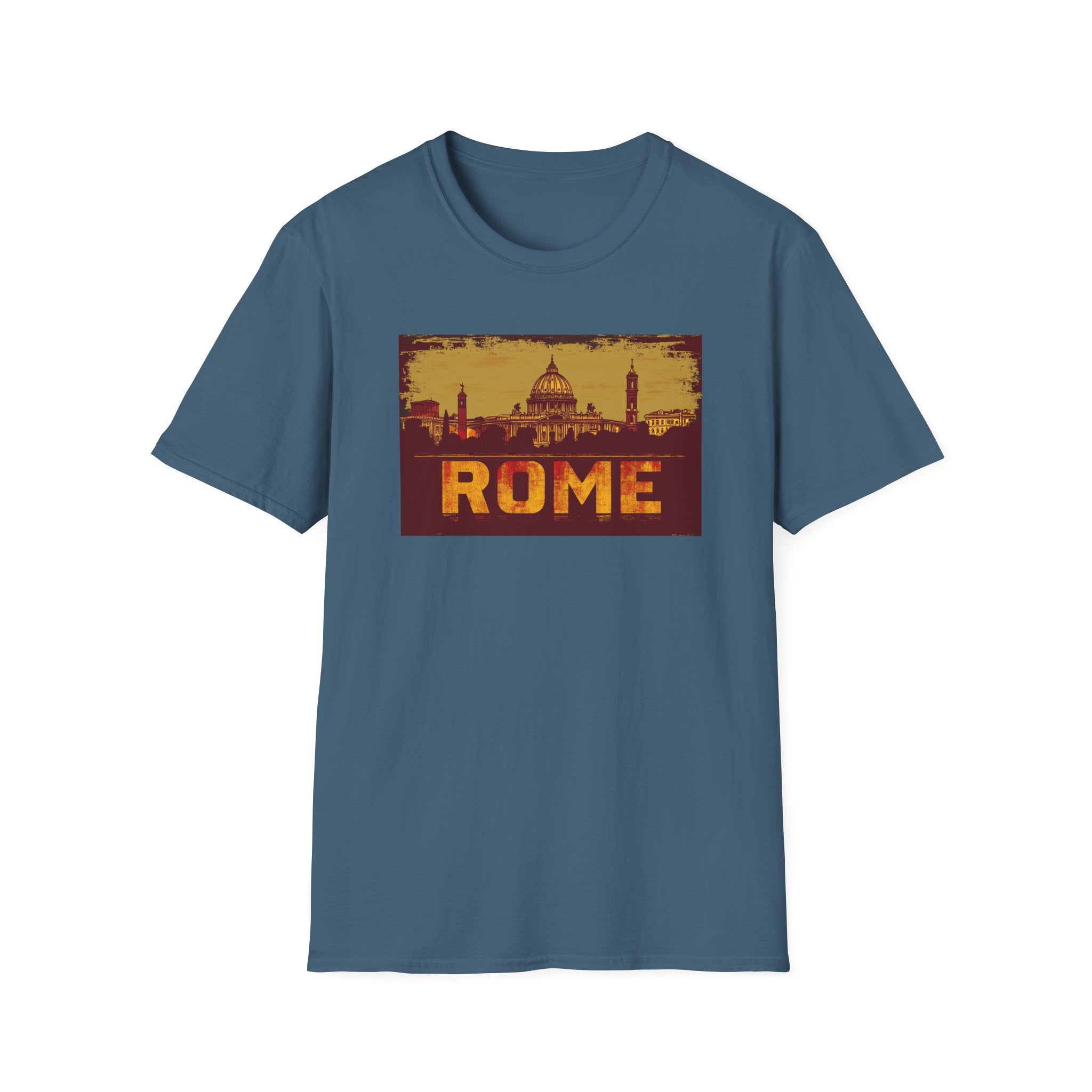Rome skyline vintage postcard T-Shirt | Roman landmarks travel tee
