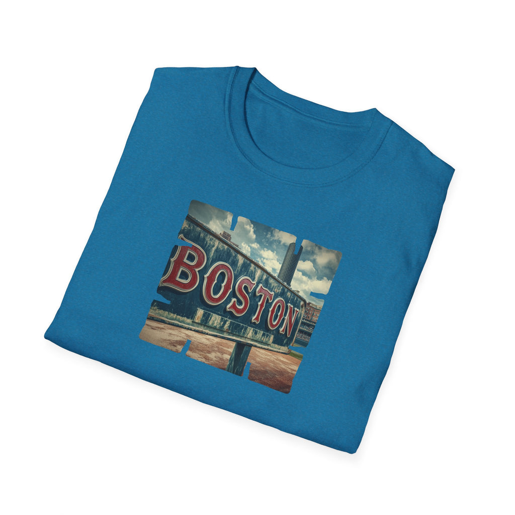 Boston Neon Sign T-Shirt | Cityscape Vintage Photo Tee