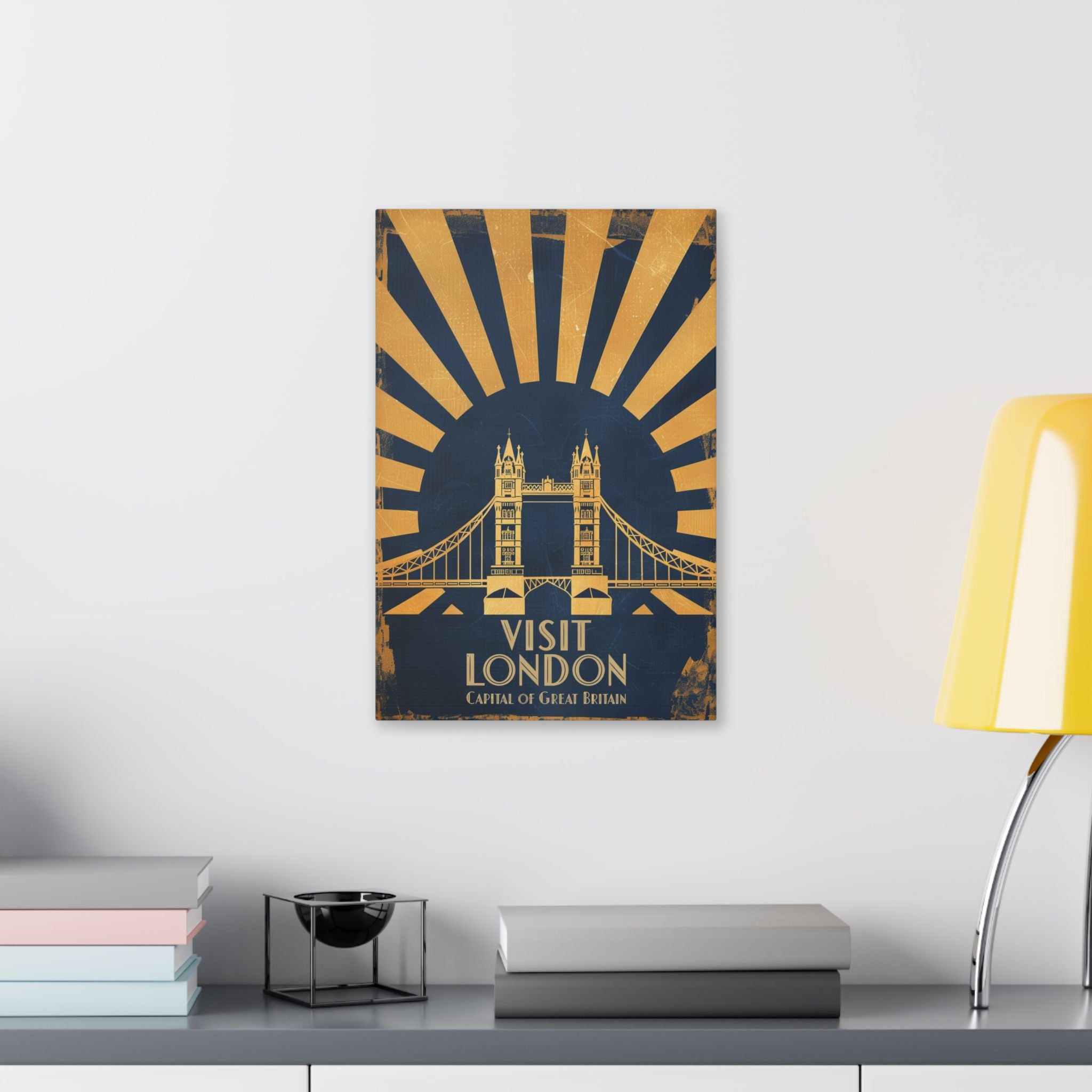 Canvas Wall Art — Vintage 'Visit London' Travel Poster