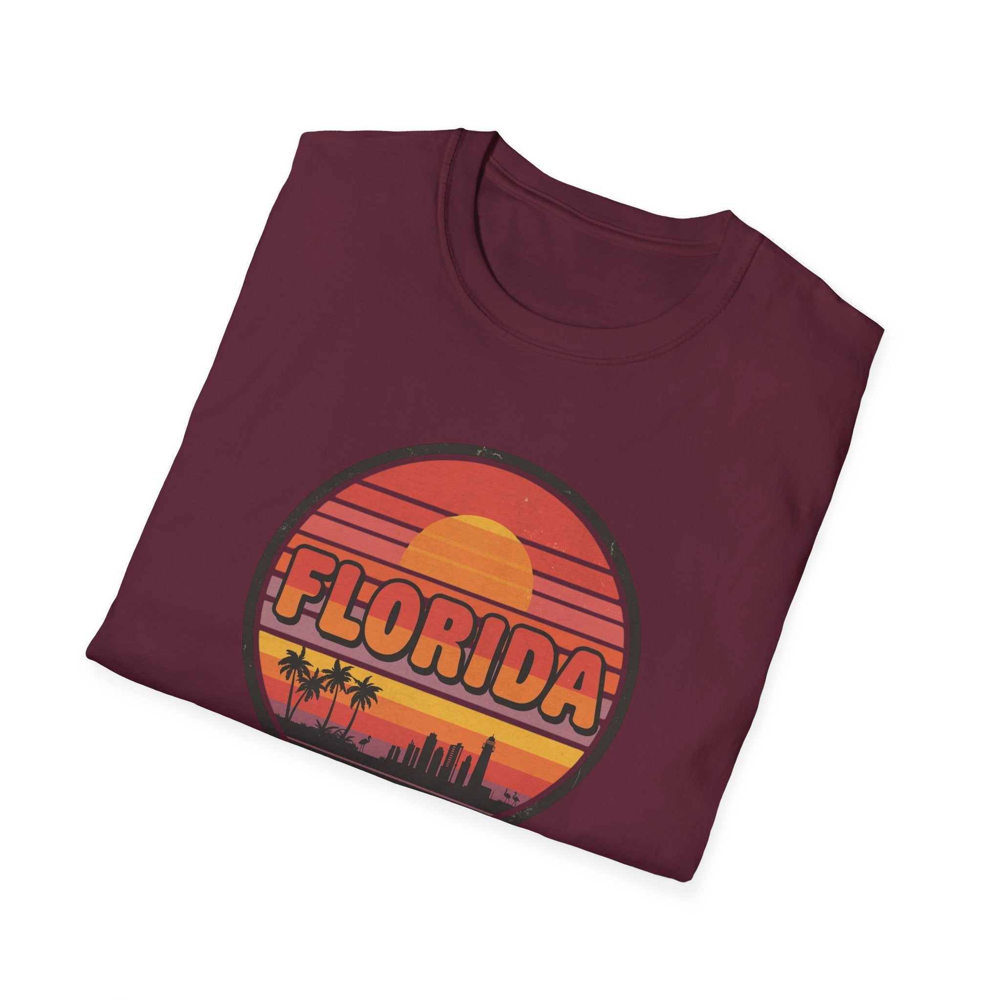 Florida Sunset T-Shirt — Retro Palm Beach Skyline Tee