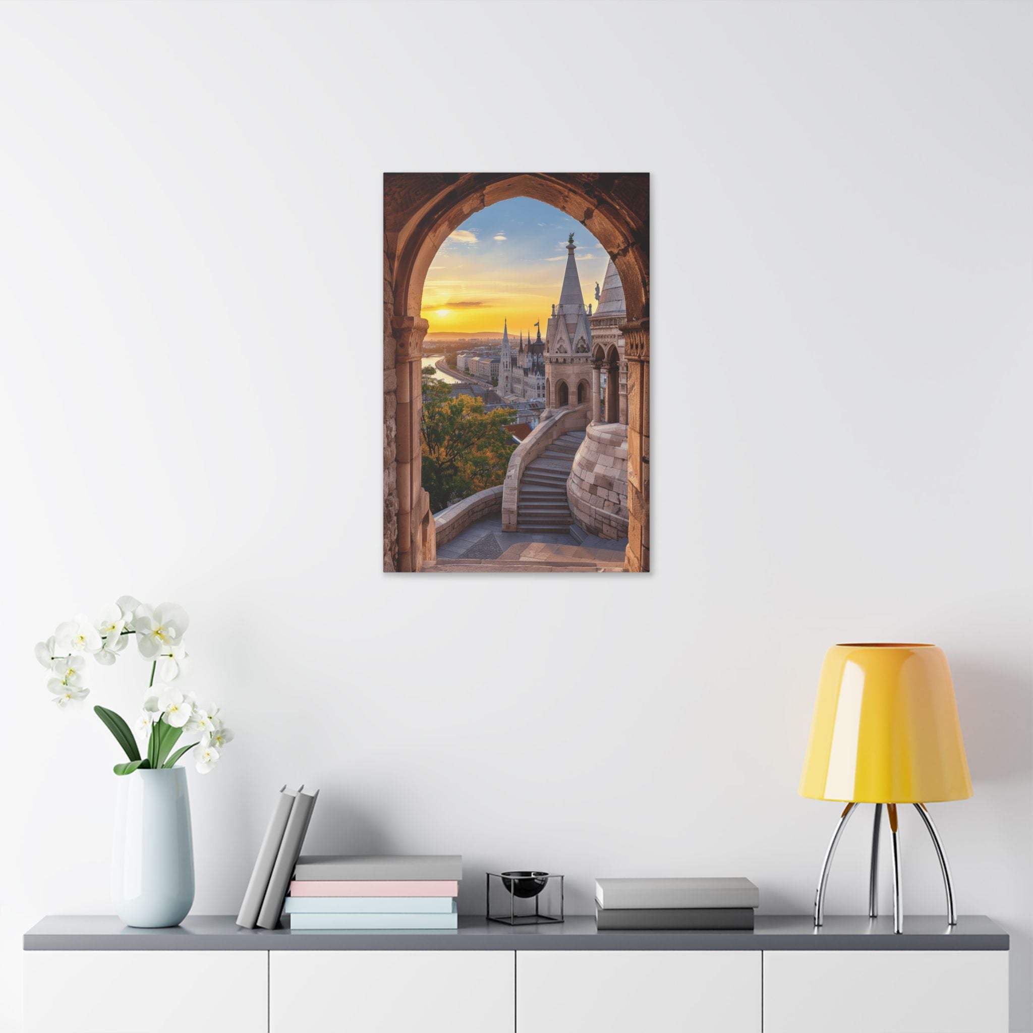 Budapest Fisherman's Bastion Sunset Canvas