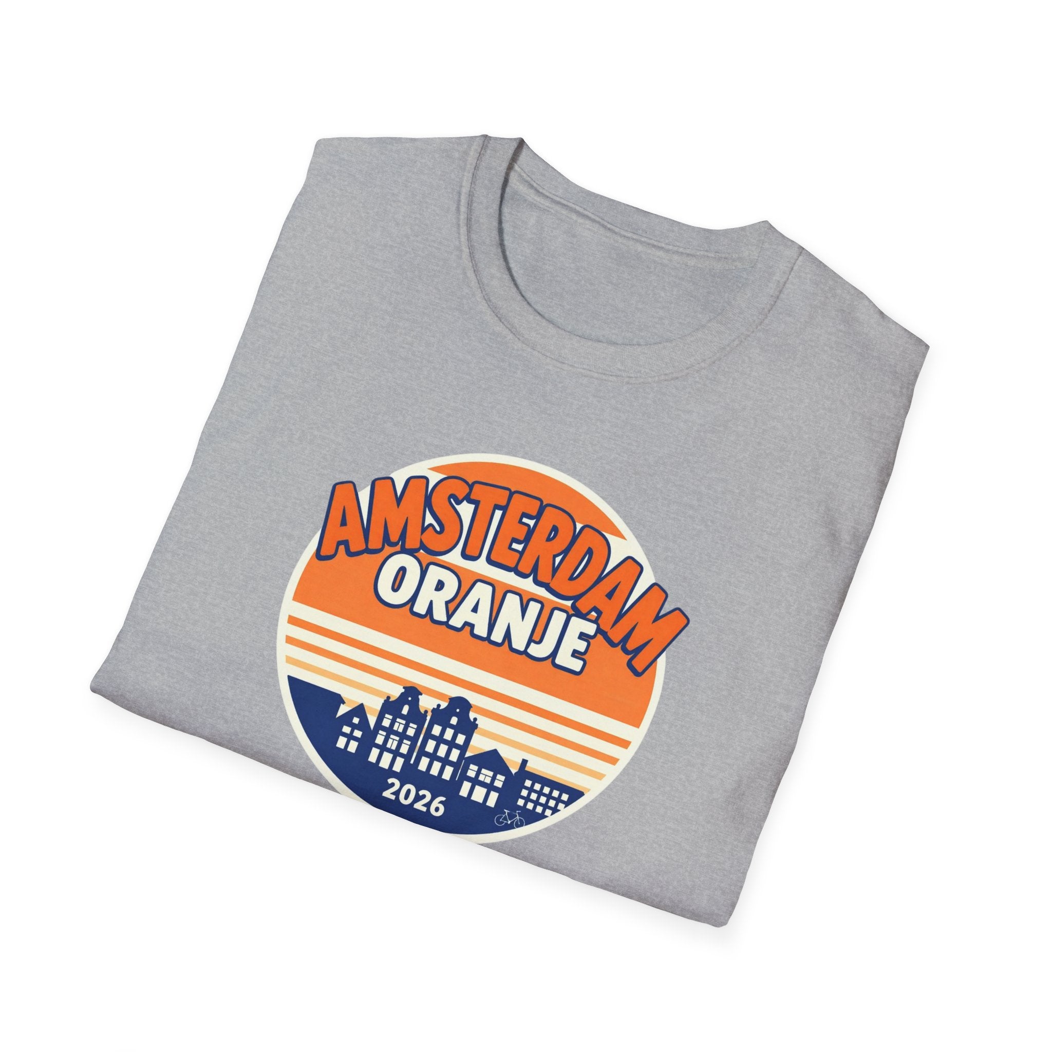 Amsterdam Oranje Vintage Skyline T-Shirt — 2026 Dutch Pride Tee