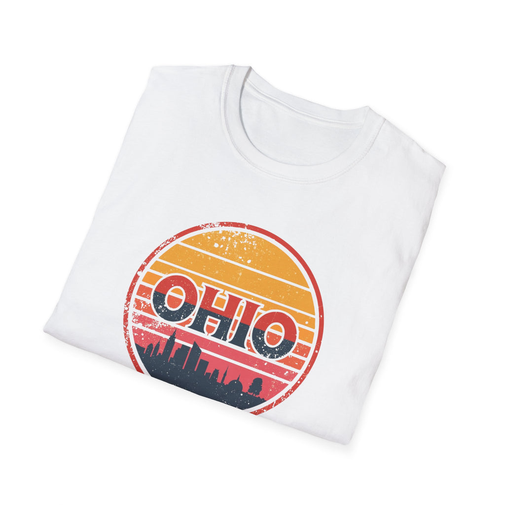 Ohio Retro Sunset T-Shirt — Vintage State Skyline Tee