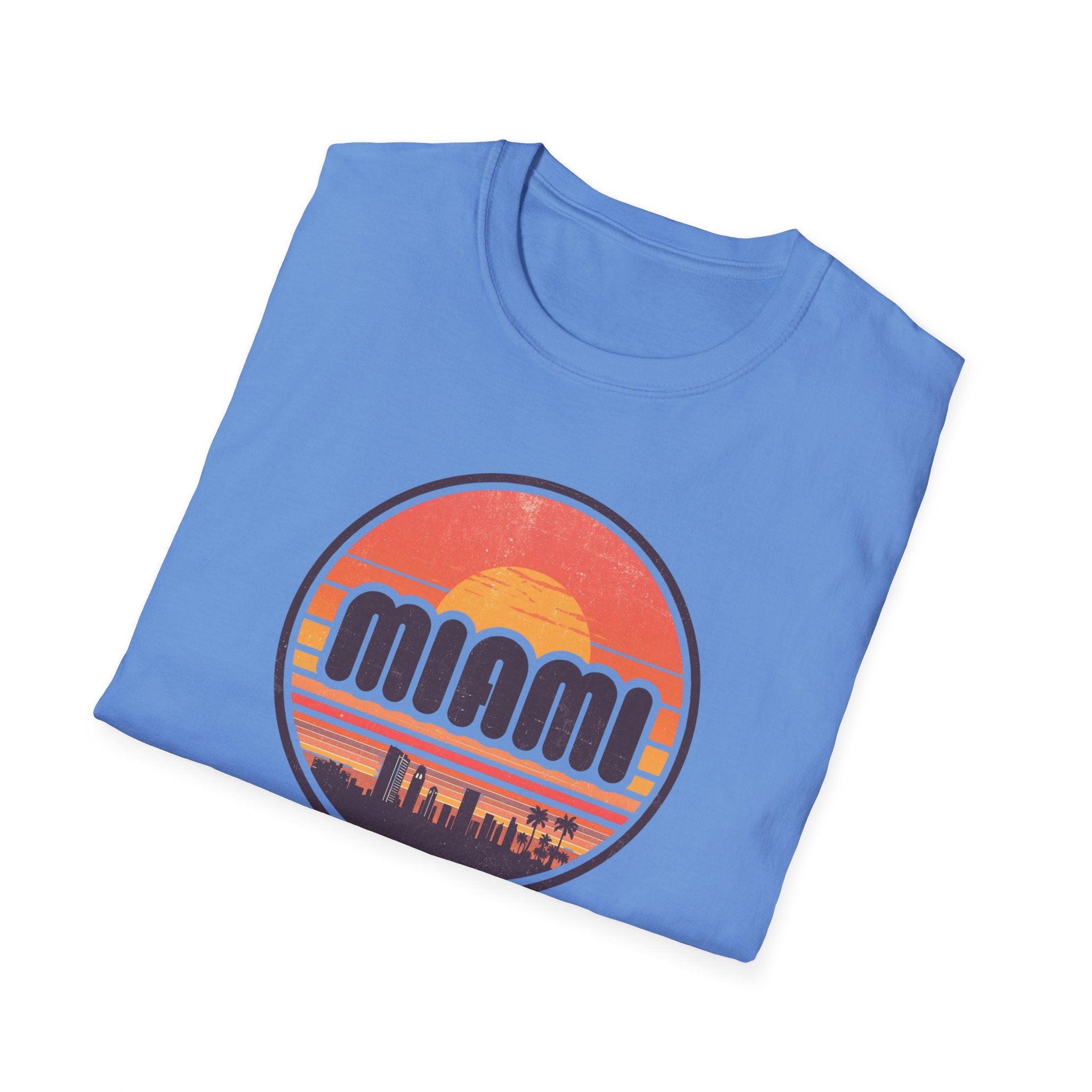 Miami Sunset T-Shirt — Retro Beach Skyline Tee