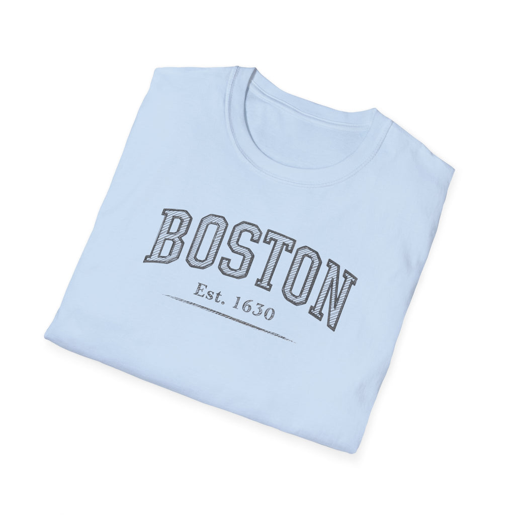 Boston Established 1630 T-Shirt — Vintage Collegiate City Tee