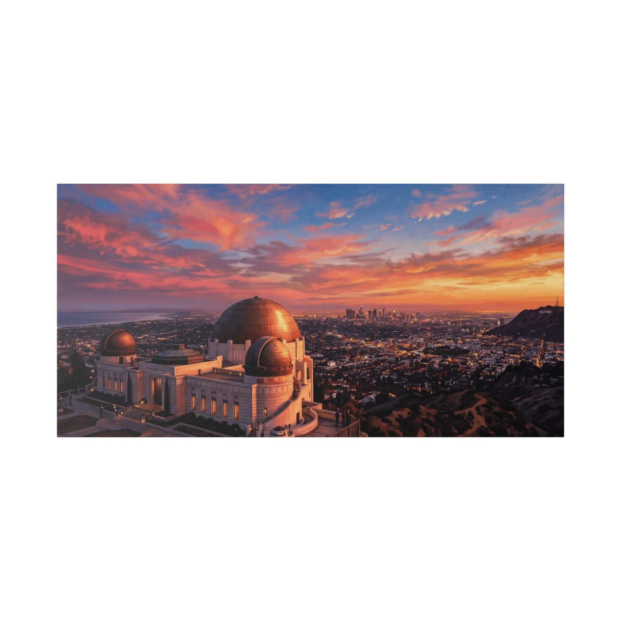 Griffith Observatory Sunset Canvas — Los Angeles Skyline Wall Art
