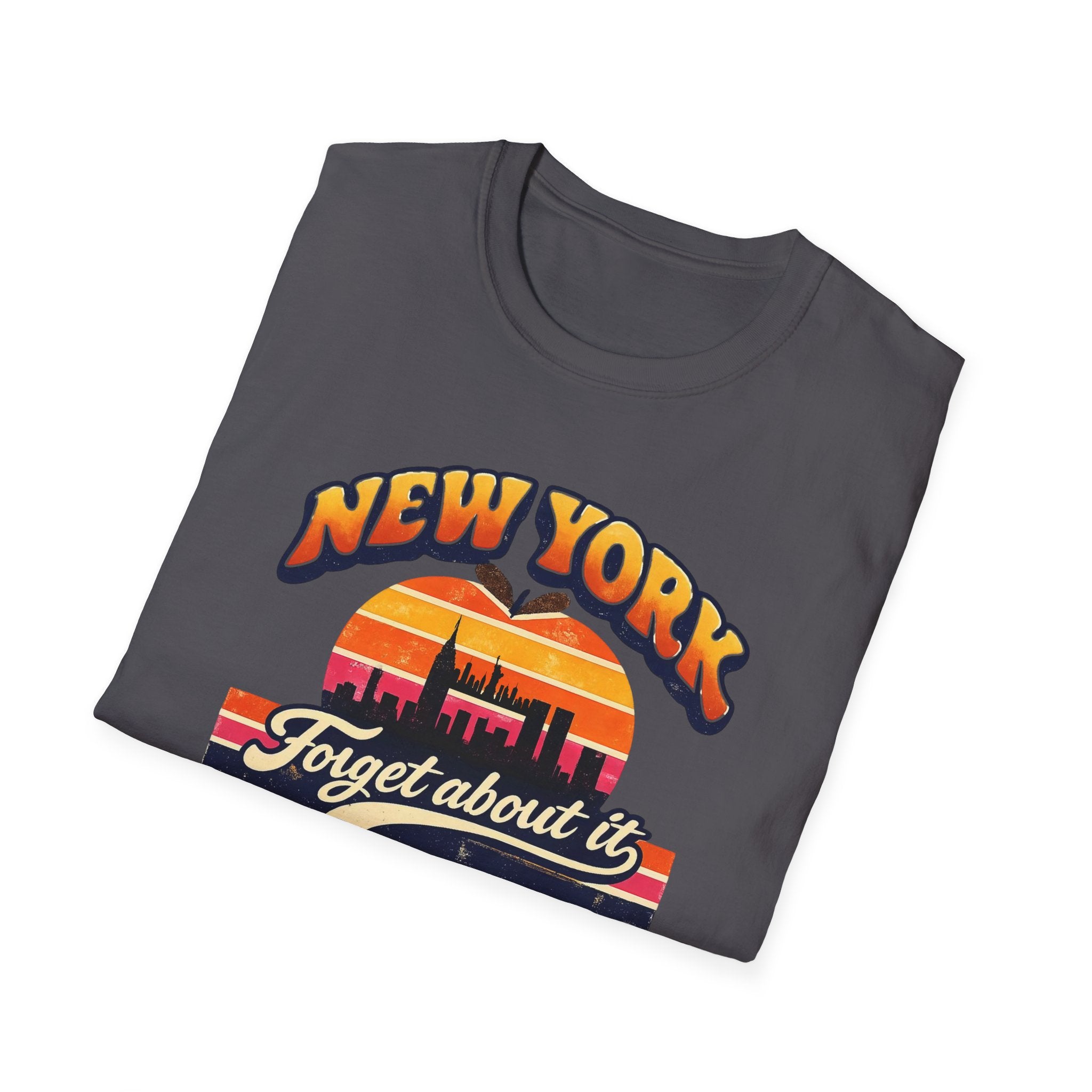 New York "Forget About It" Retro Sunset T-Shirt