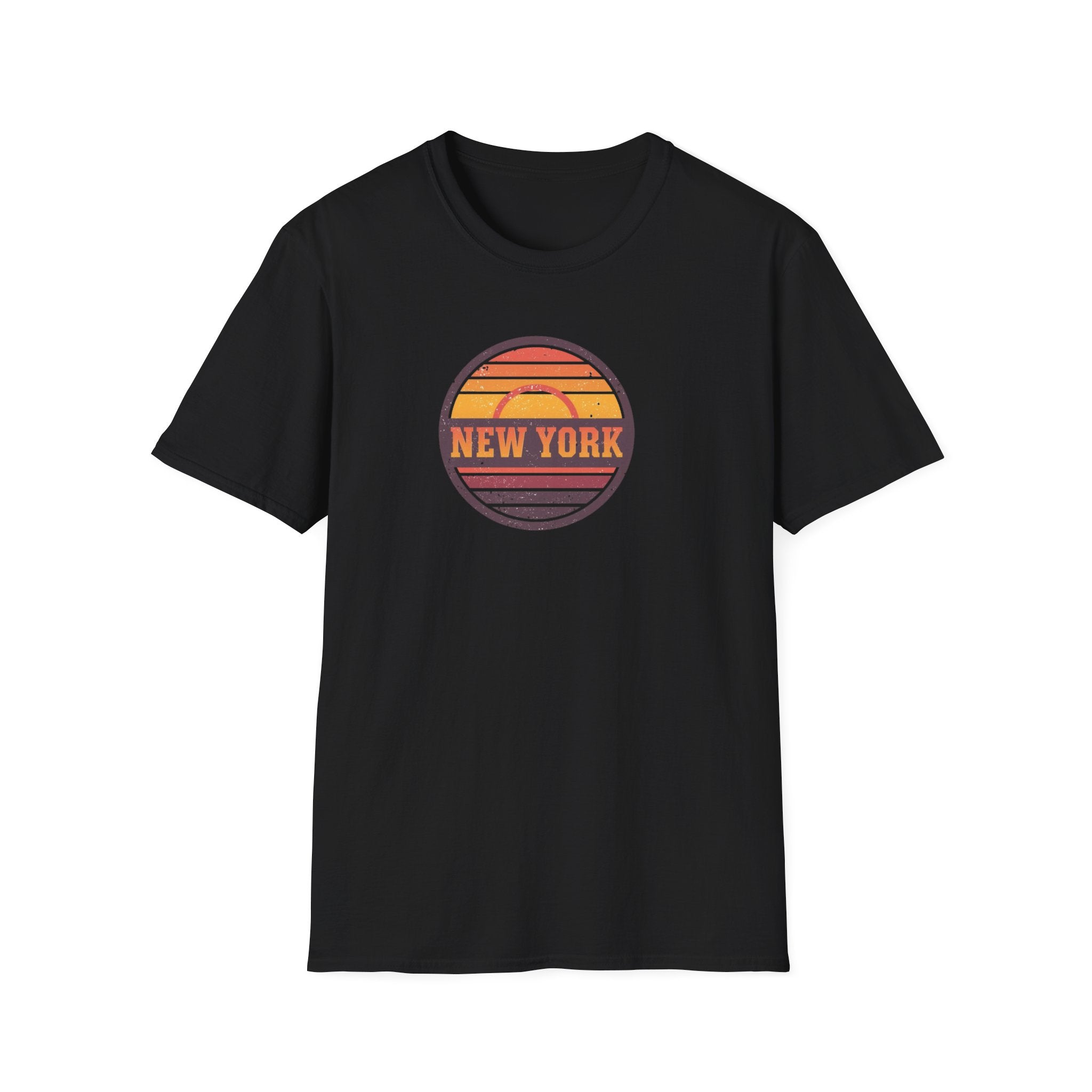 New York sunset badge T-Shirt | vintage retro city graphic