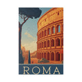 Roma Colosseum Canvas Print — Vintage Travel Poster Wall Art