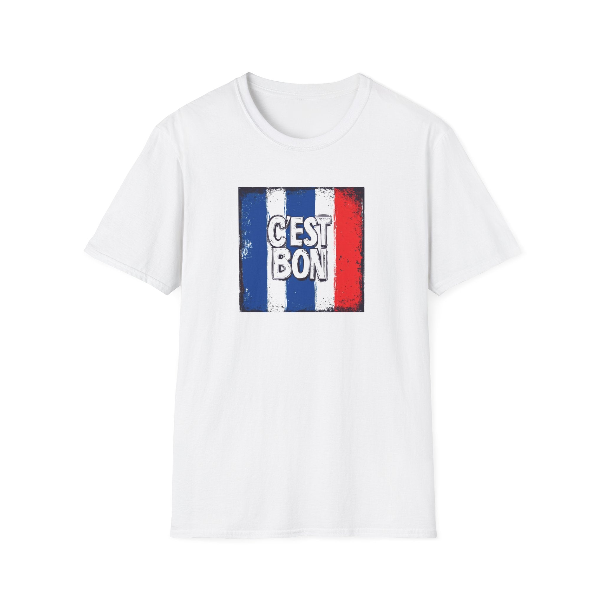 Cest Bon T-Shirt | French Flag Graphic, Vintage Tricolor Design