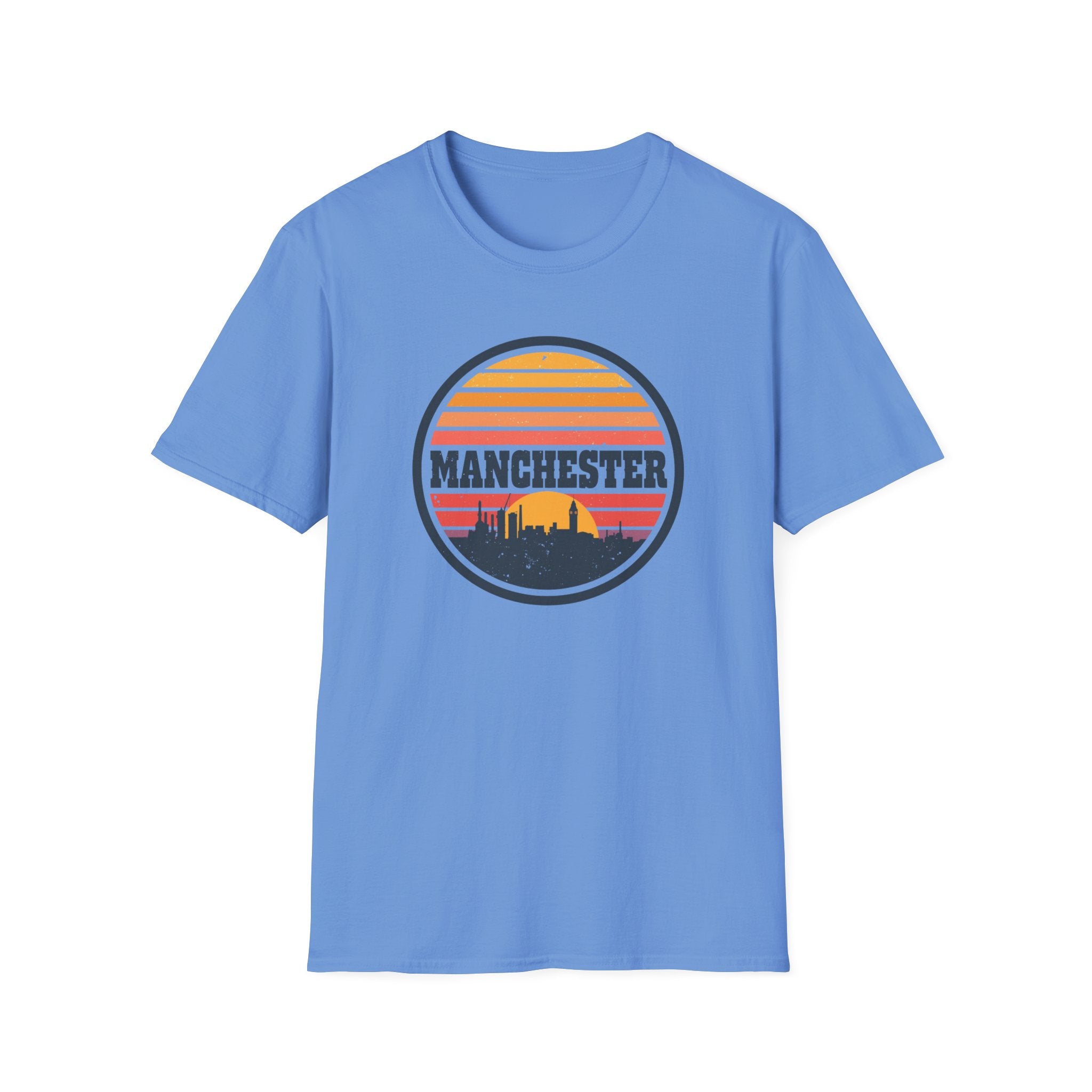 Manchester Skyline T‑Shirt — Retro Sunset City Tee