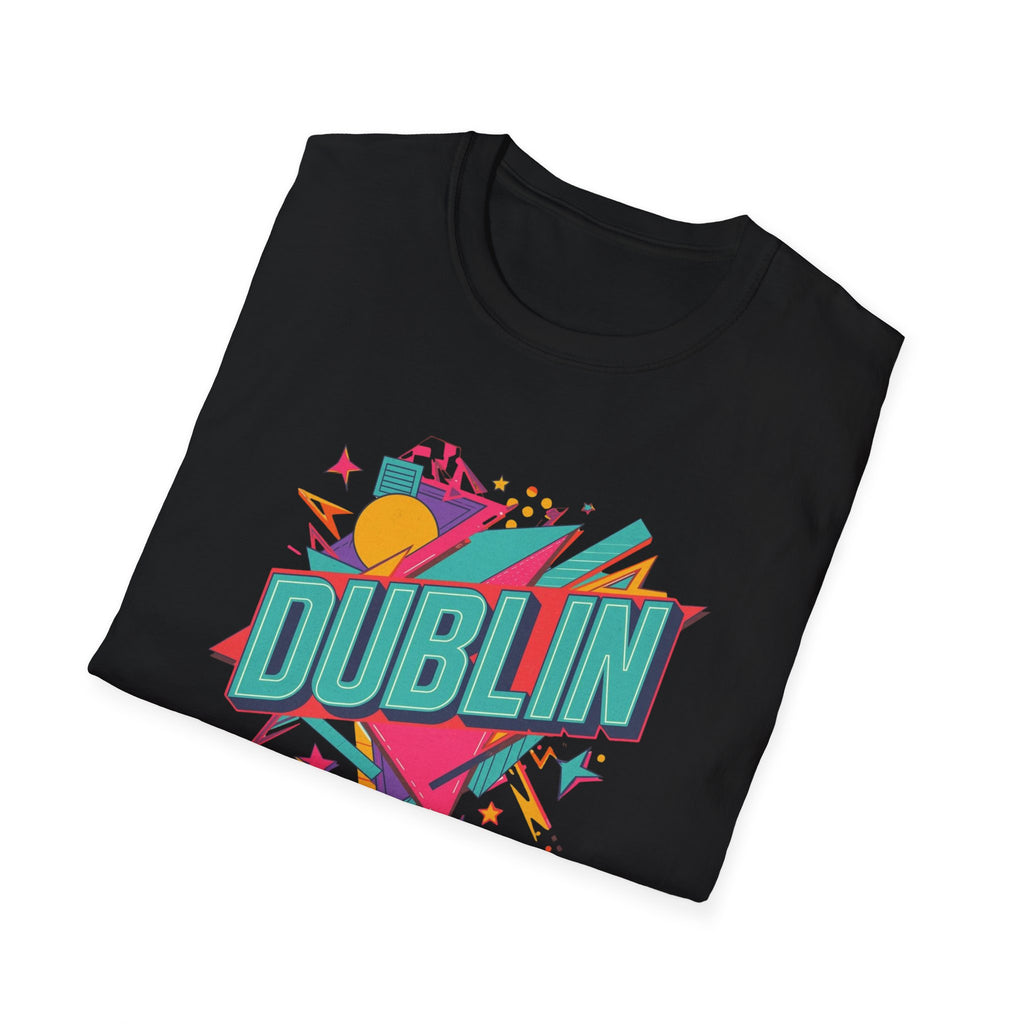 Dublin Retro Graphic T-Shirt — Bright 80s Style City Souvenir