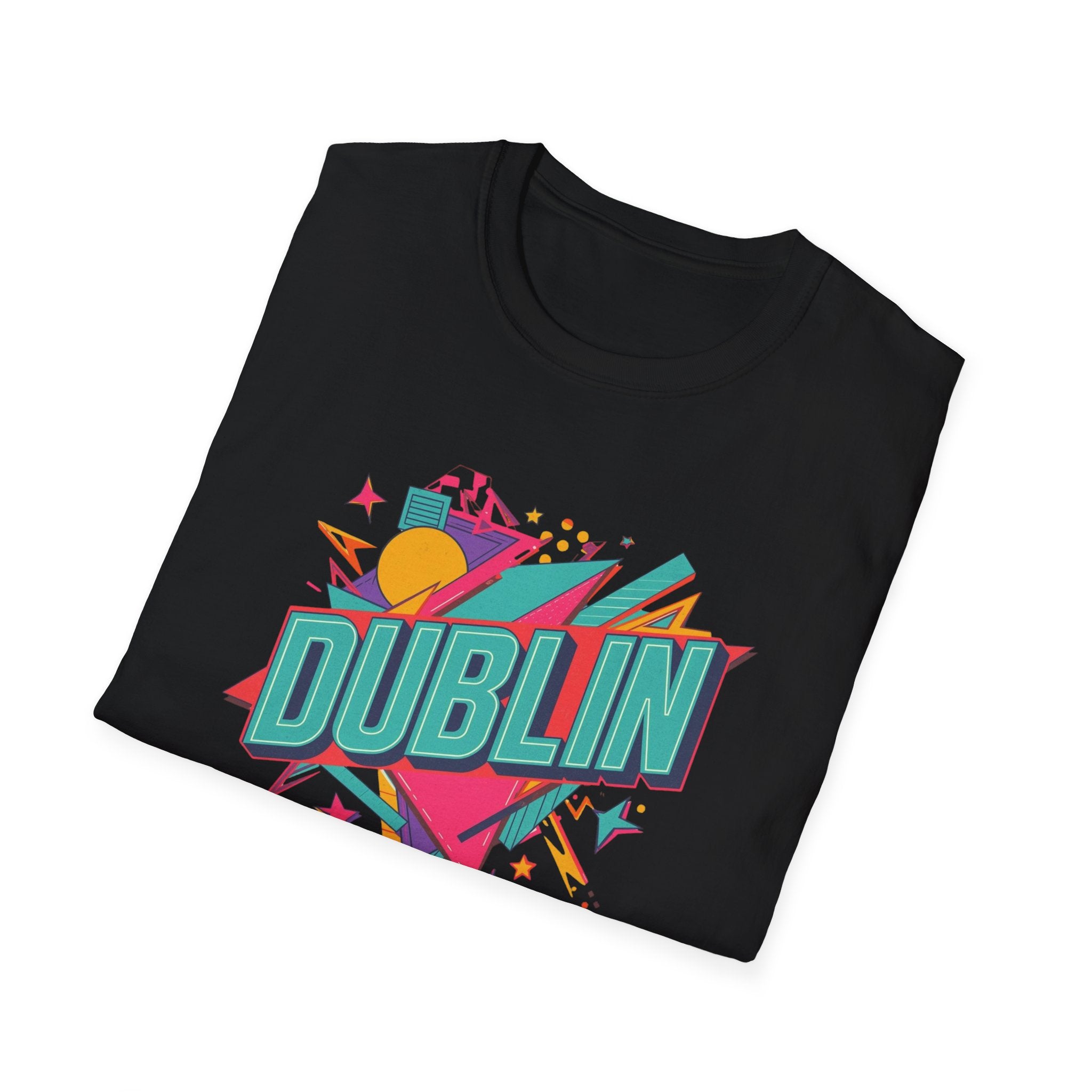Dublin Retro Graphic T-Shirt — Bright 80s Style City Souvenir