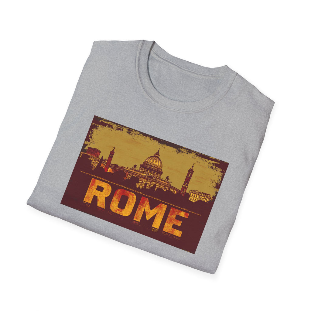Rome skyline vintage postcard T-Shirt | Roman landmarks travel tee