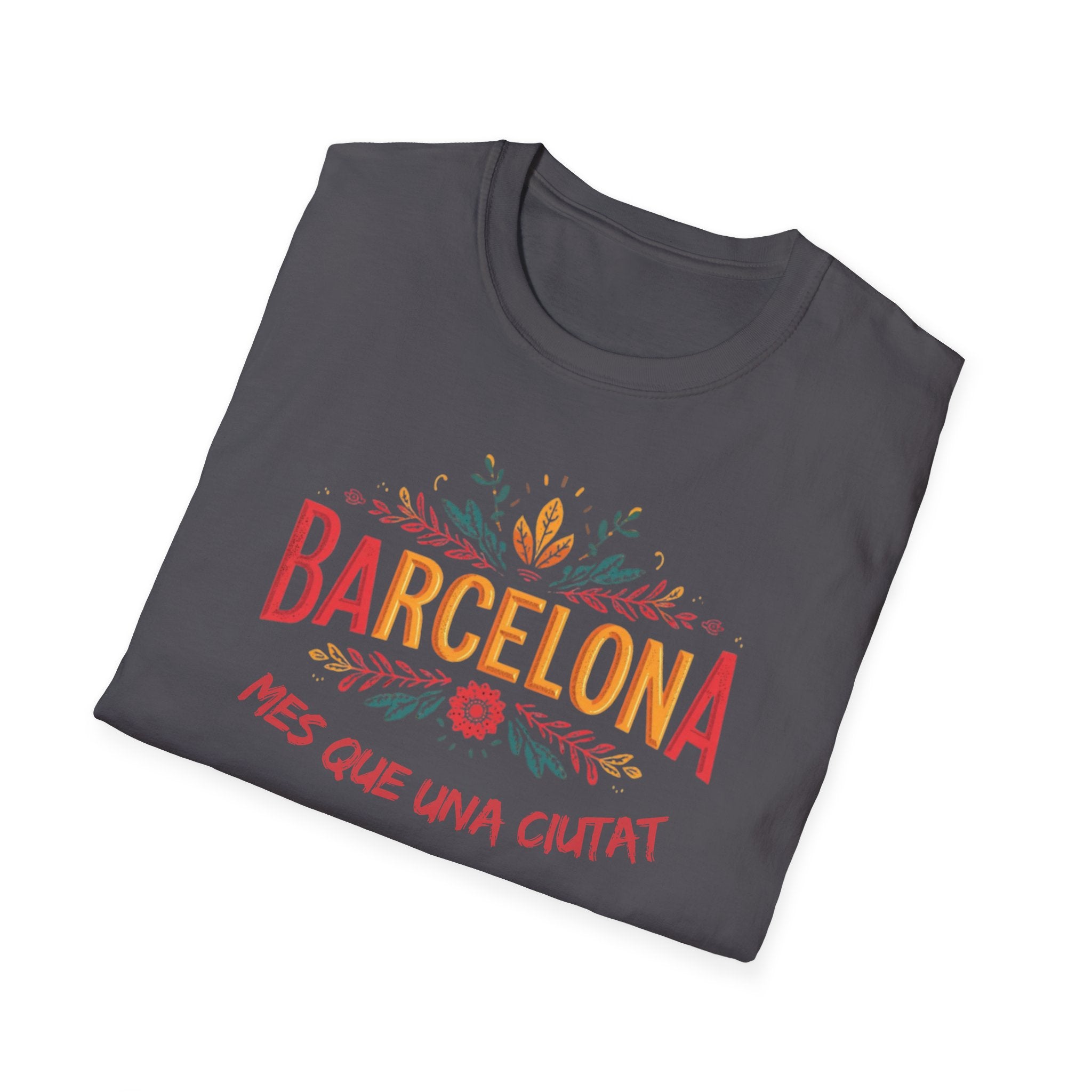 Barcelona floral script T-Shirt | Més que una ciutat, Catalonia travel tee