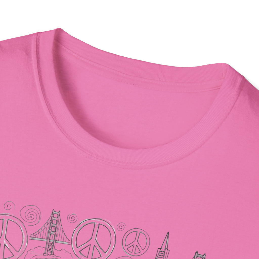 San Francisco Doodle T-Shirt – 'Free Spirits Welcome' Vintage City Sketch Tee