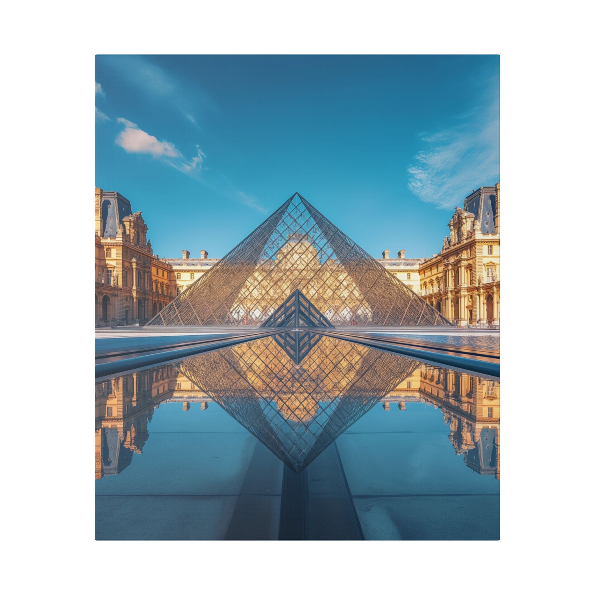 Louvre Glass Pyramid Canvas Print — Paris Travel Wall Art