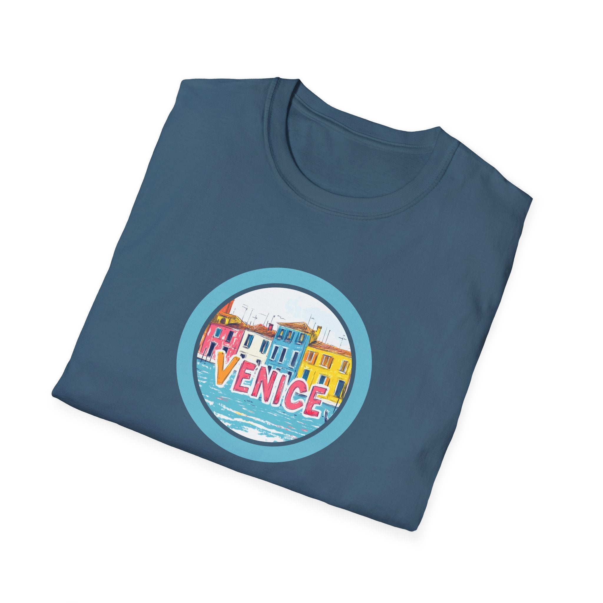 Colorful Venice Canal Illustration T-Shirt | Travel Souvenir