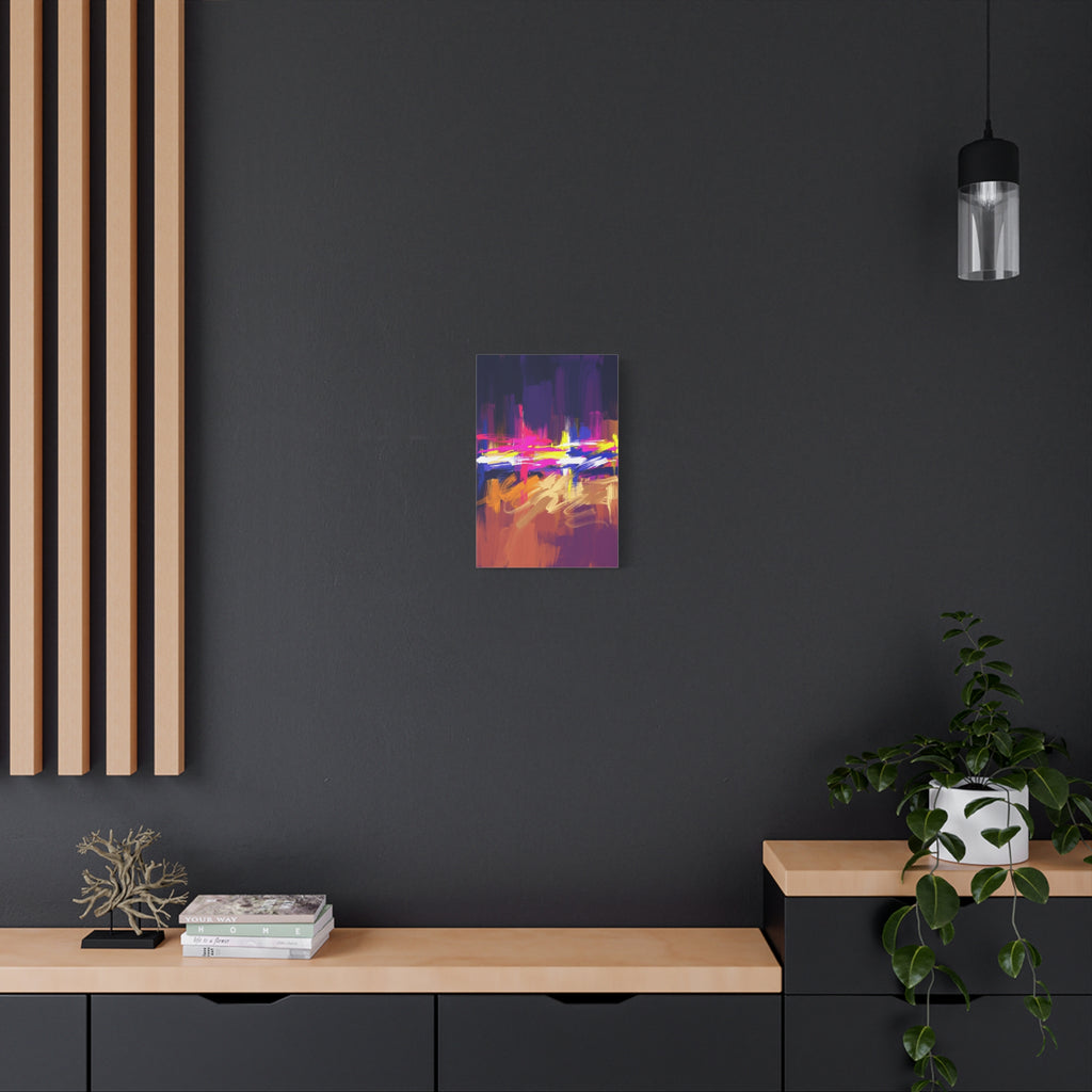 Abstract Neon Horizon inspired by Las Vegas and Mojave Desert contrast Canvas