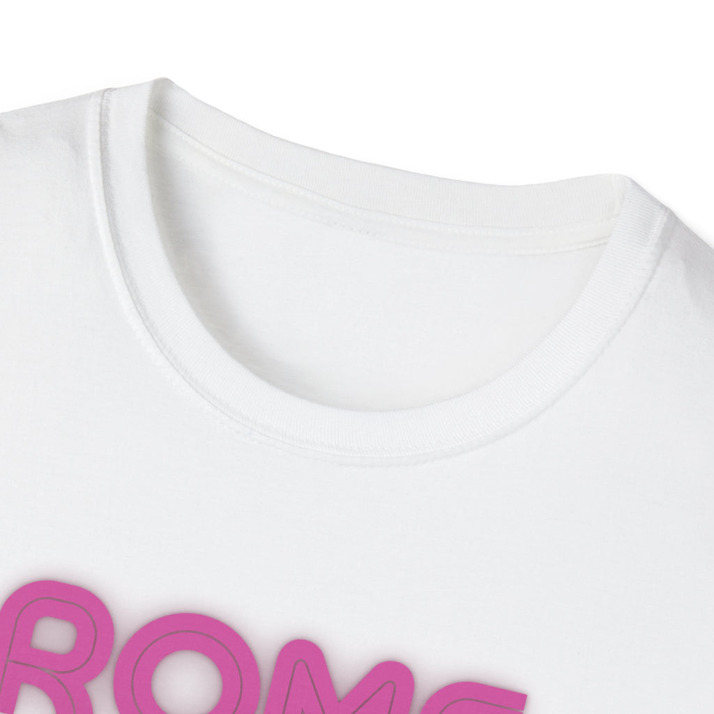 Rome Rome Rome T-Shirt | Pink Retro Text Tee