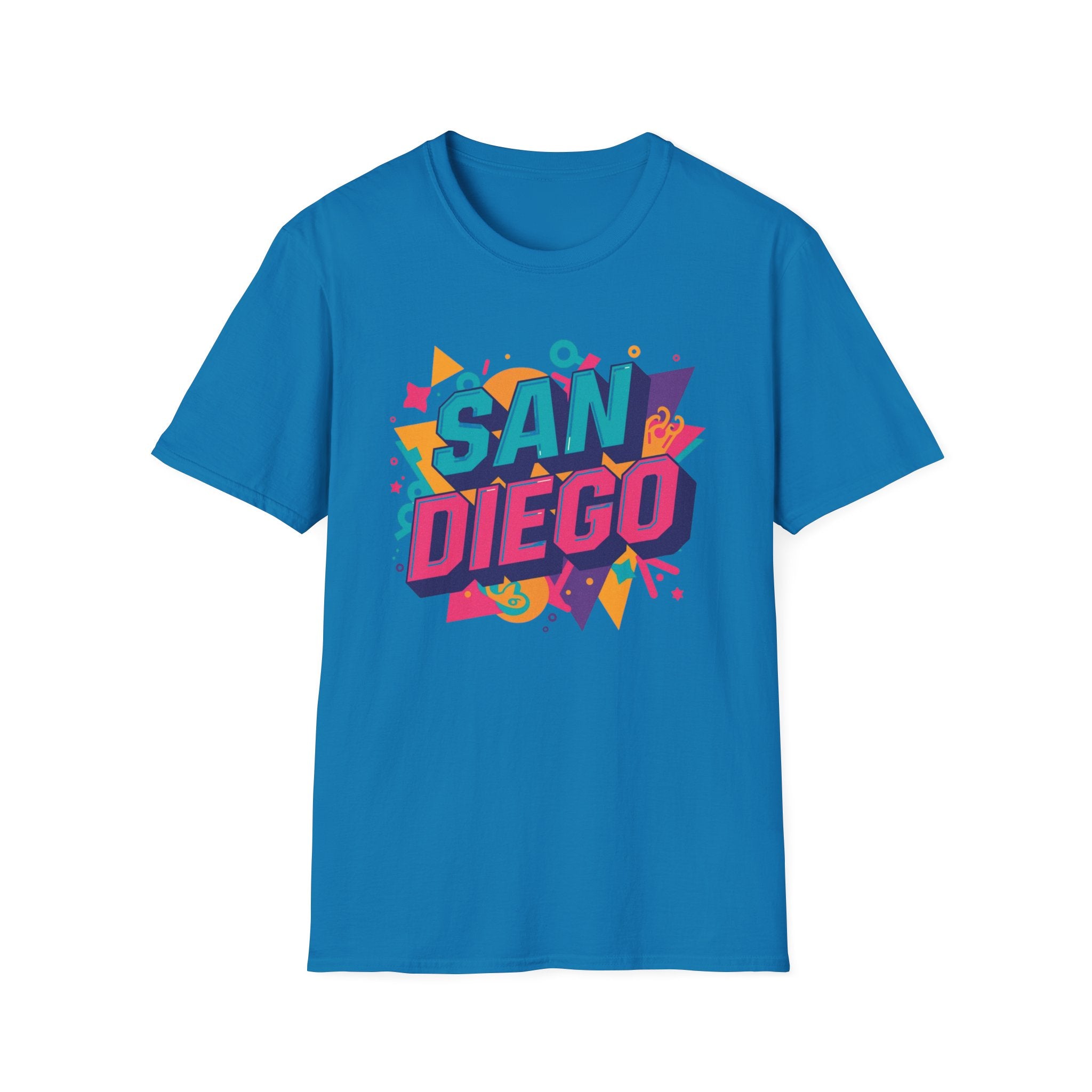 San Diego Retro Pop T-Shirt — Colorful City Graphic Tee