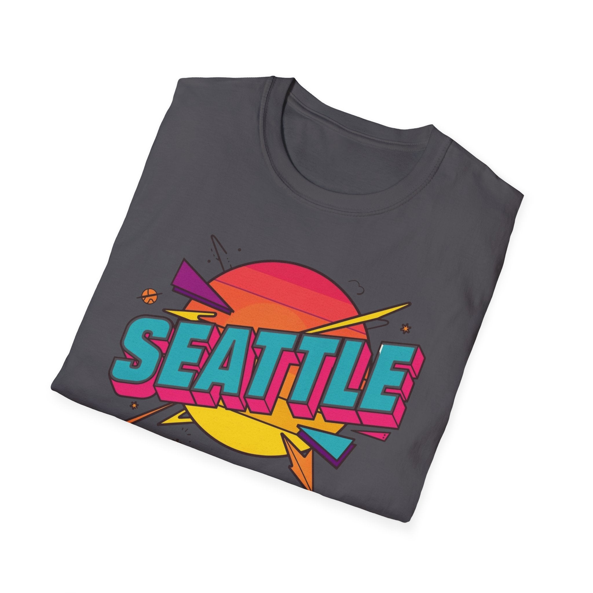 Seattle Retro Sunset T-Shirt — Vintage 80s City Graphic Tee
