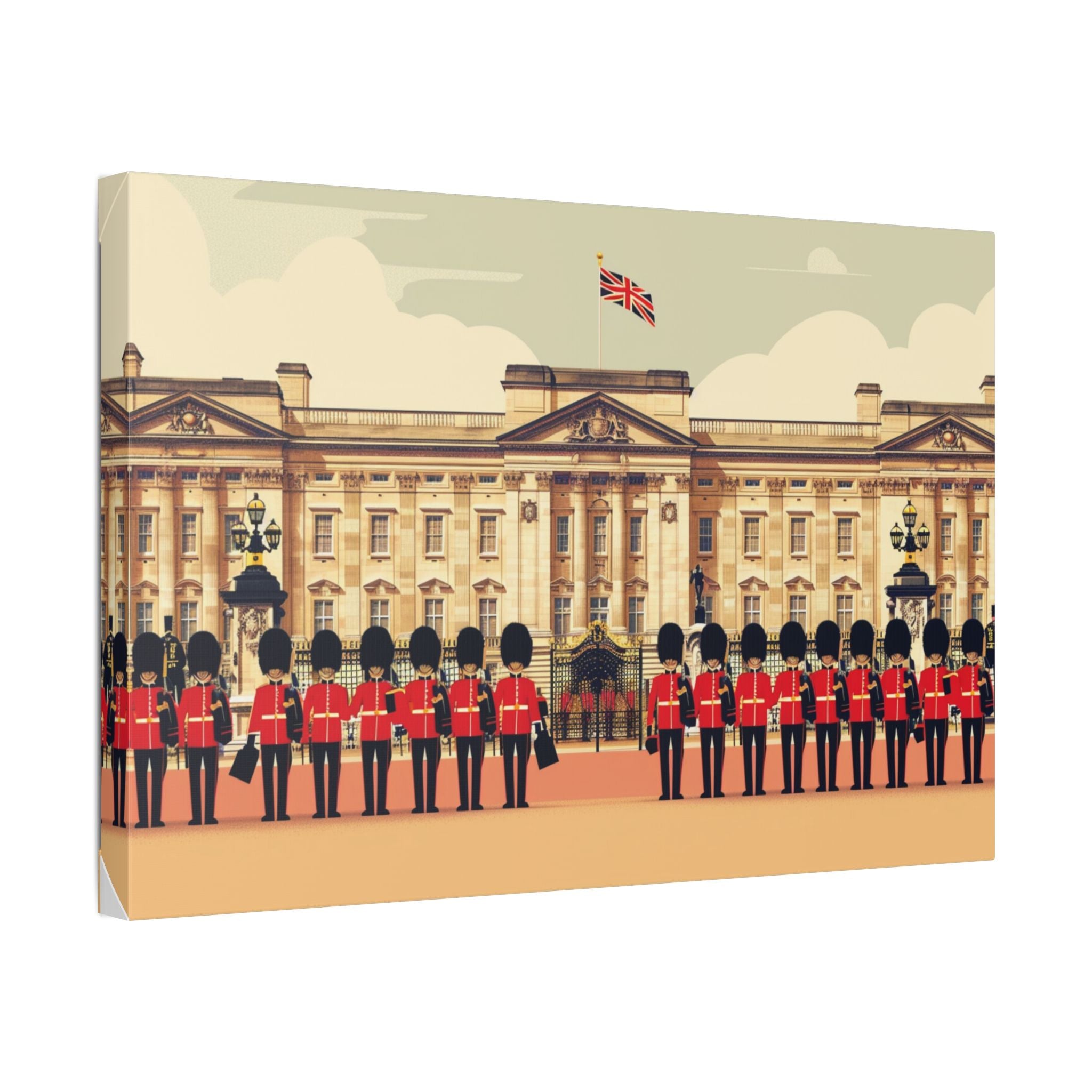 Buckingham Palace Guards Canvas Wall Art — British Royal Guard Illustration