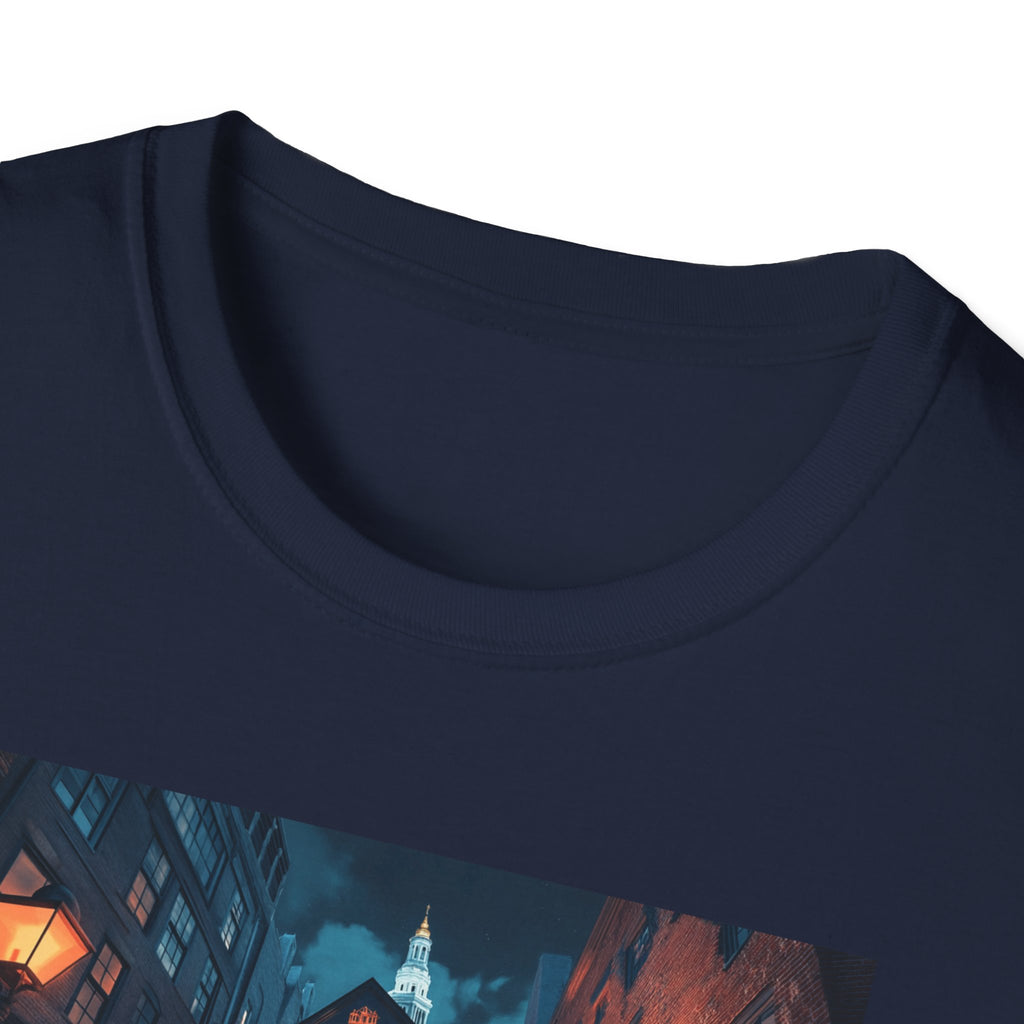 Boston Alley Nightscape T-Shirt | City Streets, Neon Sign