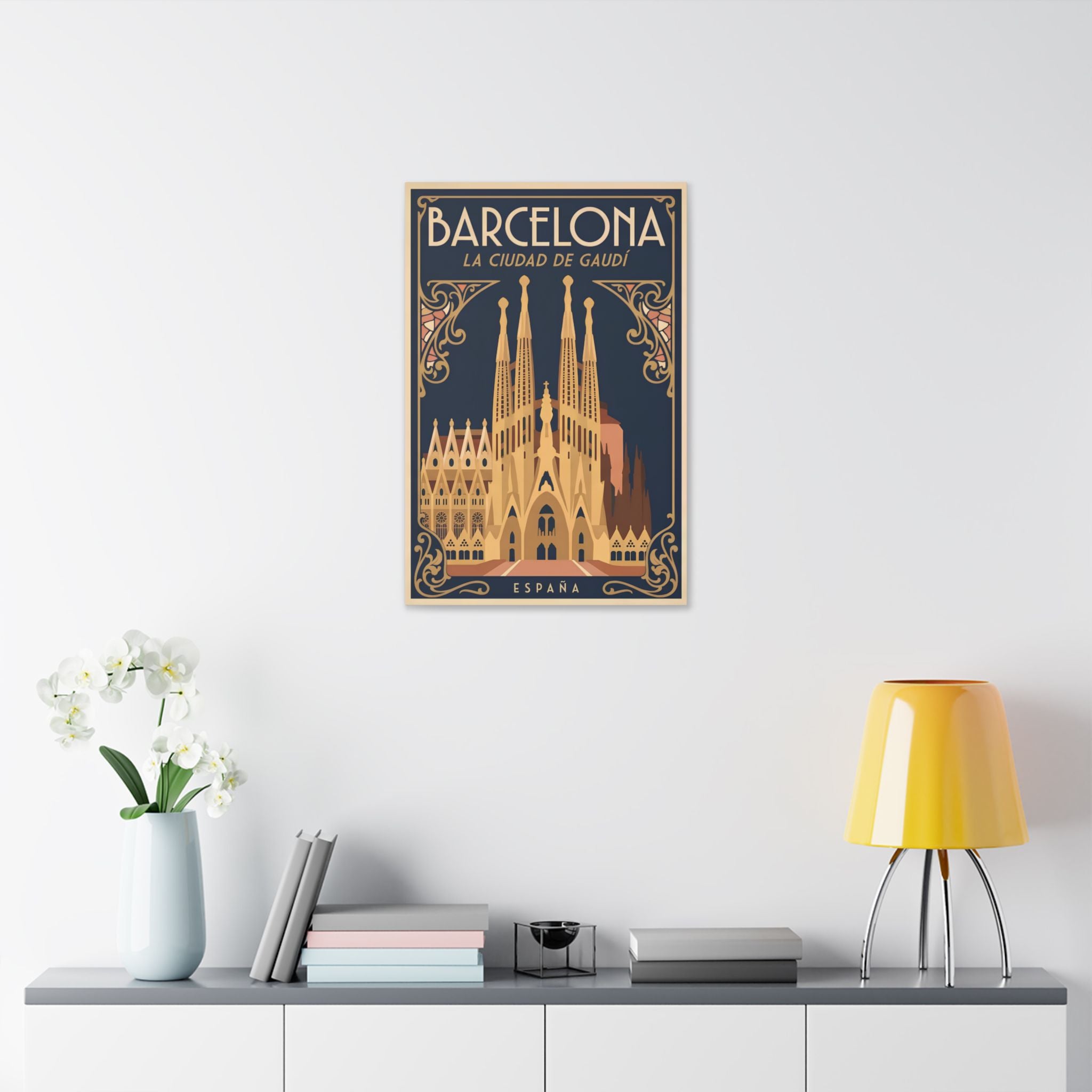 Barcelona Sagrada Família Canvas Wall Art — La Ciudad de Gaudí Travel Poster