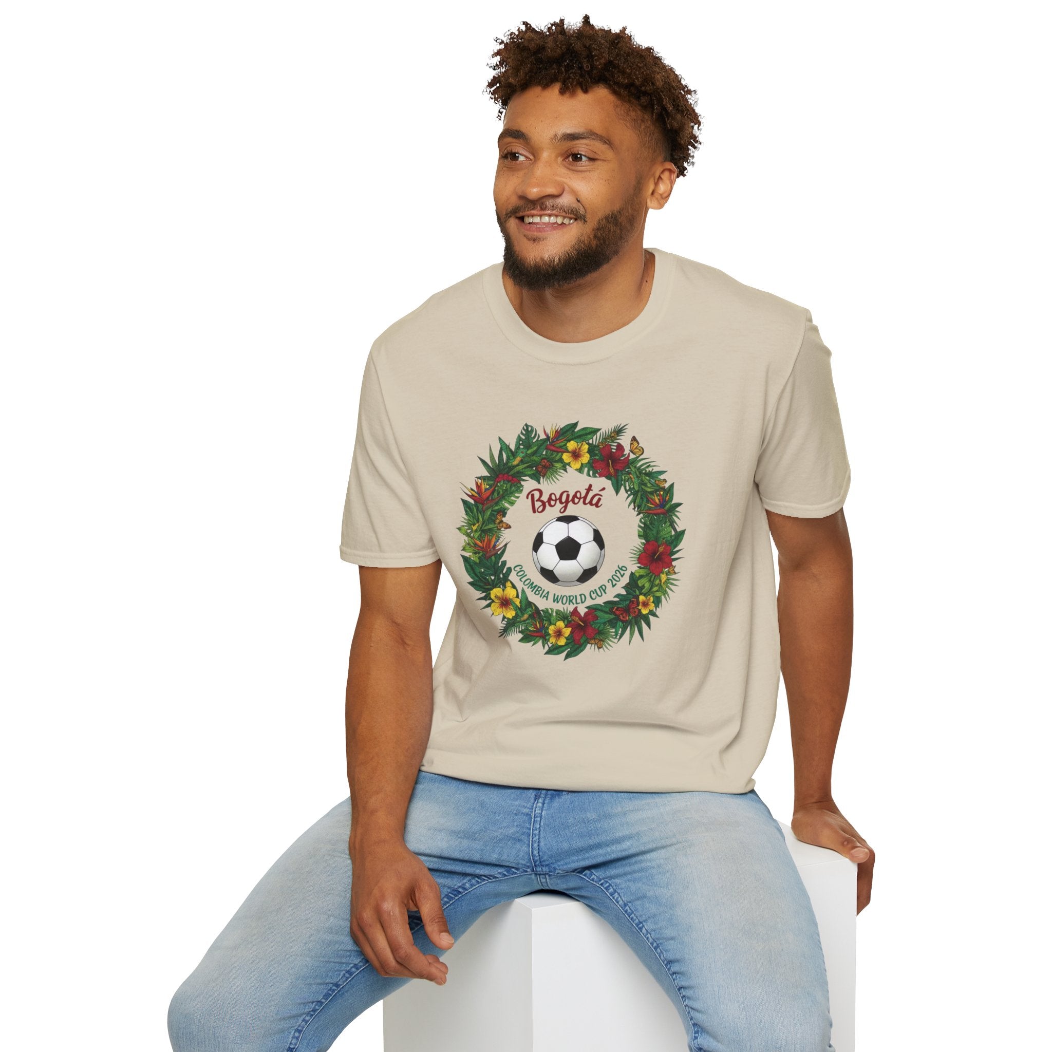 Bogotá Soccer Wreath T-Shirt — World Cup Football Holiday Tee
