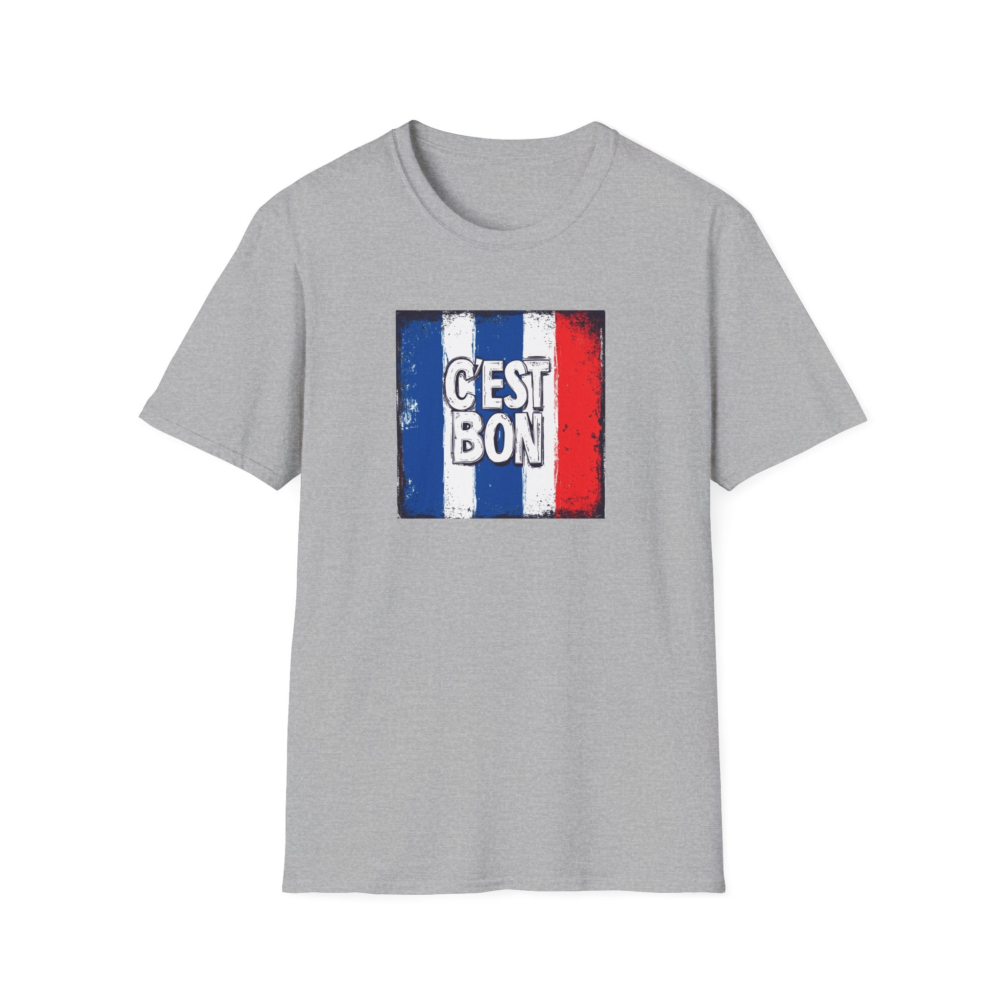 Cest Bon T-Shirt | French Flag Graphic, Vintage Tricolor Design