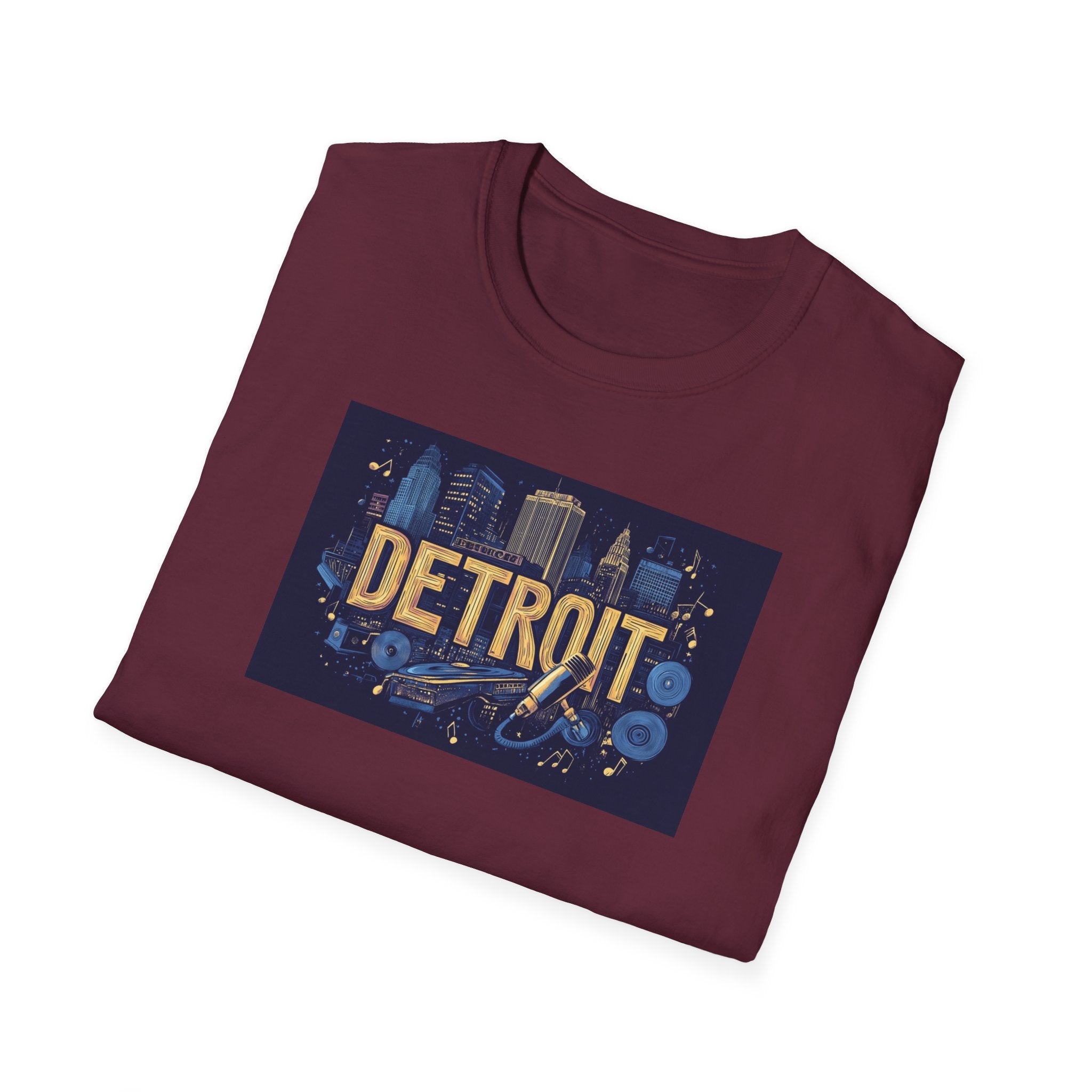 Detroit Skyline Graphic T-Shirt | Retro City Map, Motor City Typography