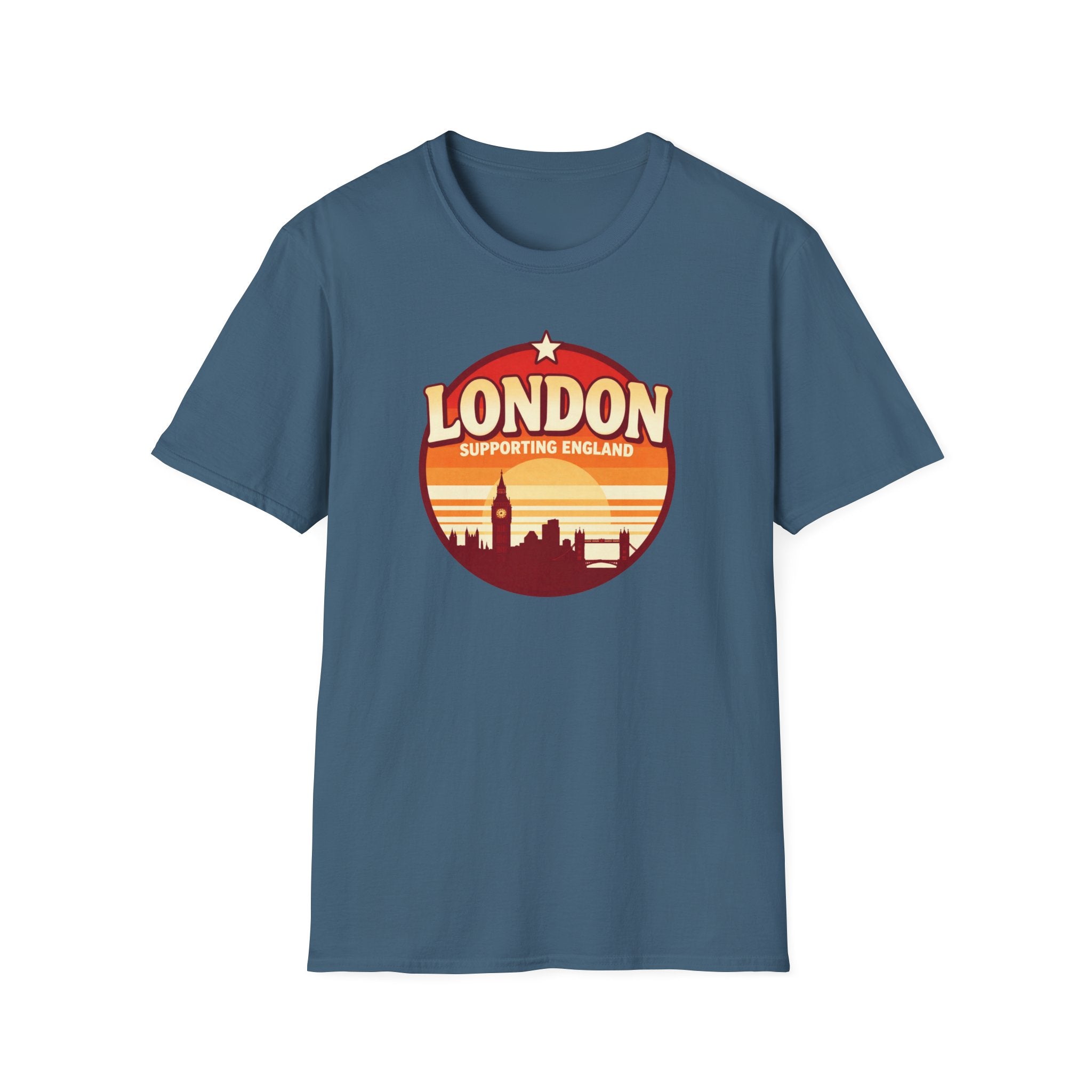 London Skyline T‑Shirt — Supporting England Retro Sunset Graphic