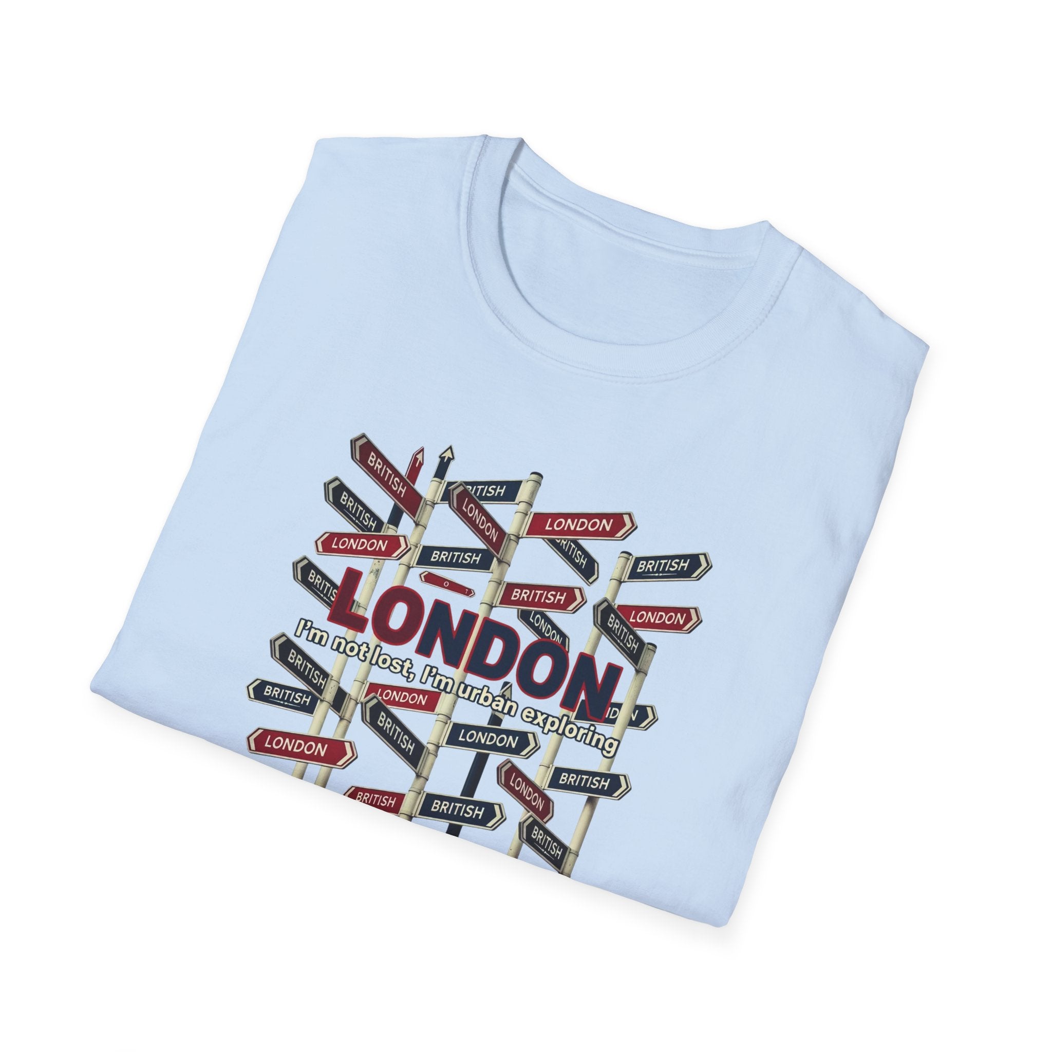 London Street Signs T-Shirt — Vintage Union Jack Directional Graphic