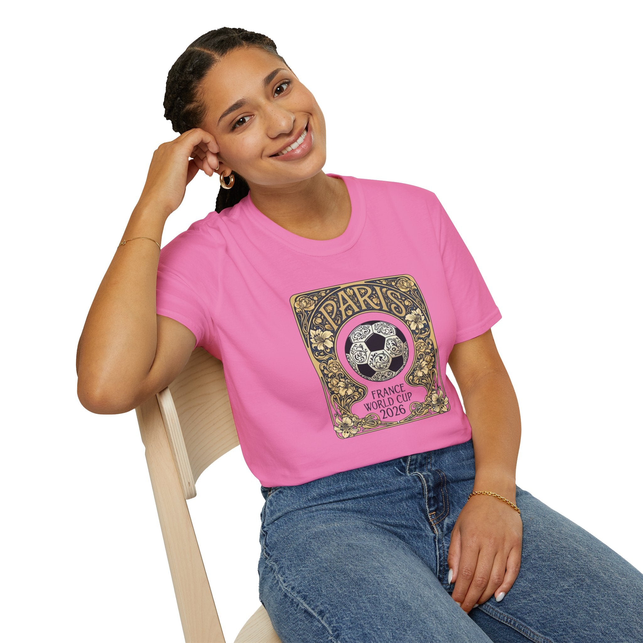 Paris 2026 World Cup Soccer T-Shirt — Retro Floral Football Design