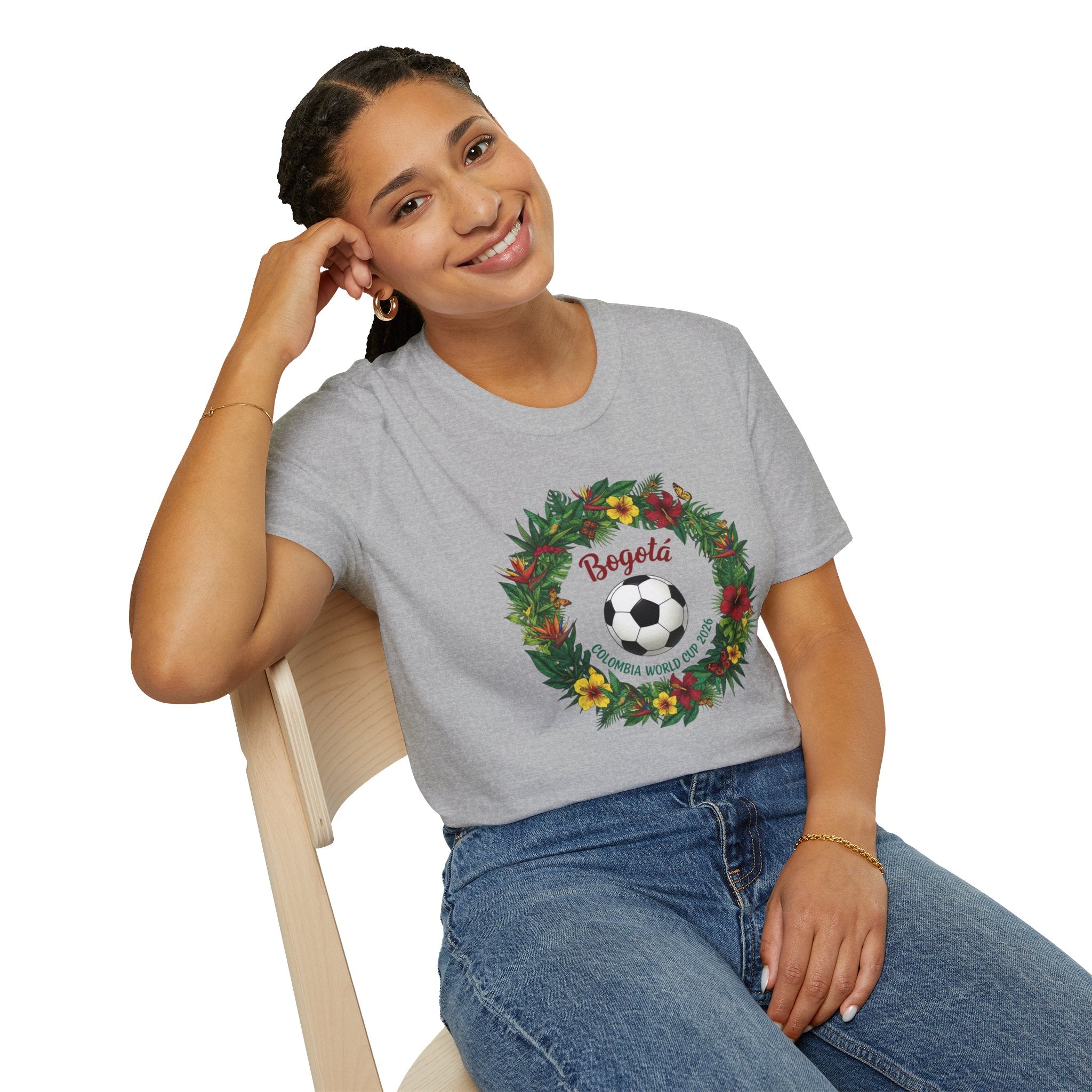 Bogotá Soccer Wreath T-Shirt — World Cup Football Holiday Tee