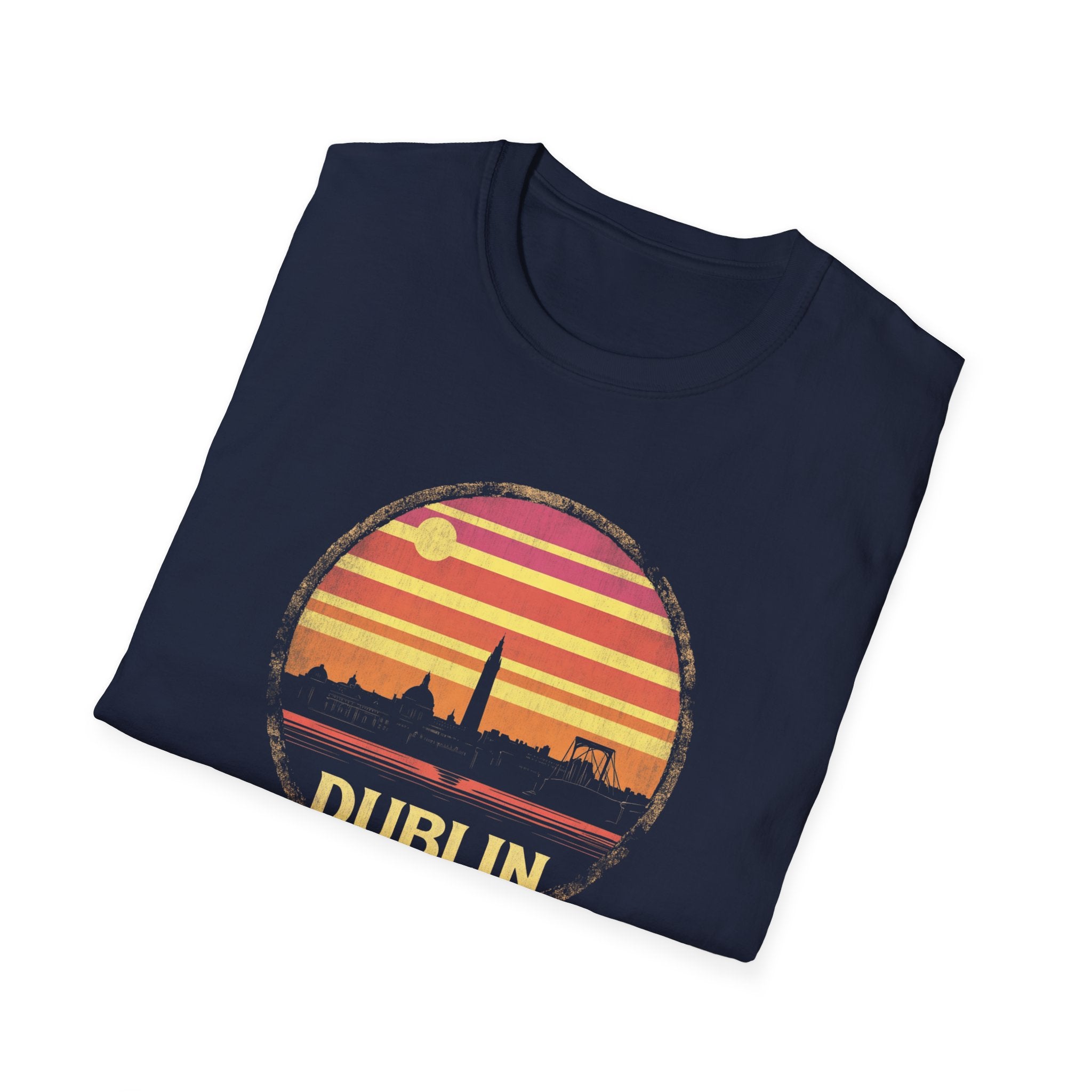 Dublin Skyline T-Shirt — Retro Sunset Irish Travel Tee